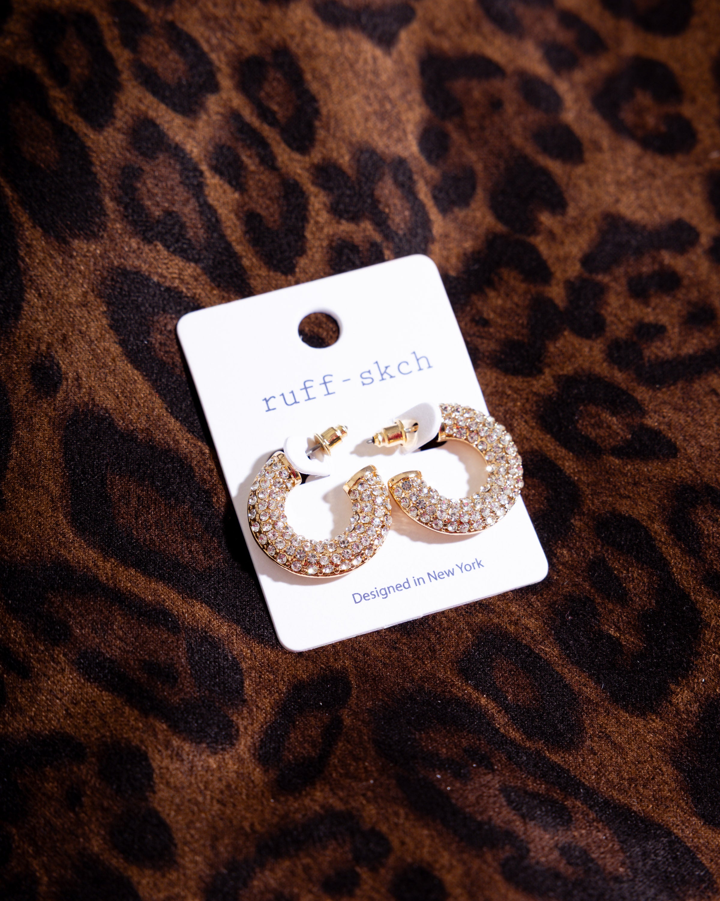 Crystal Open Hoop Earrings