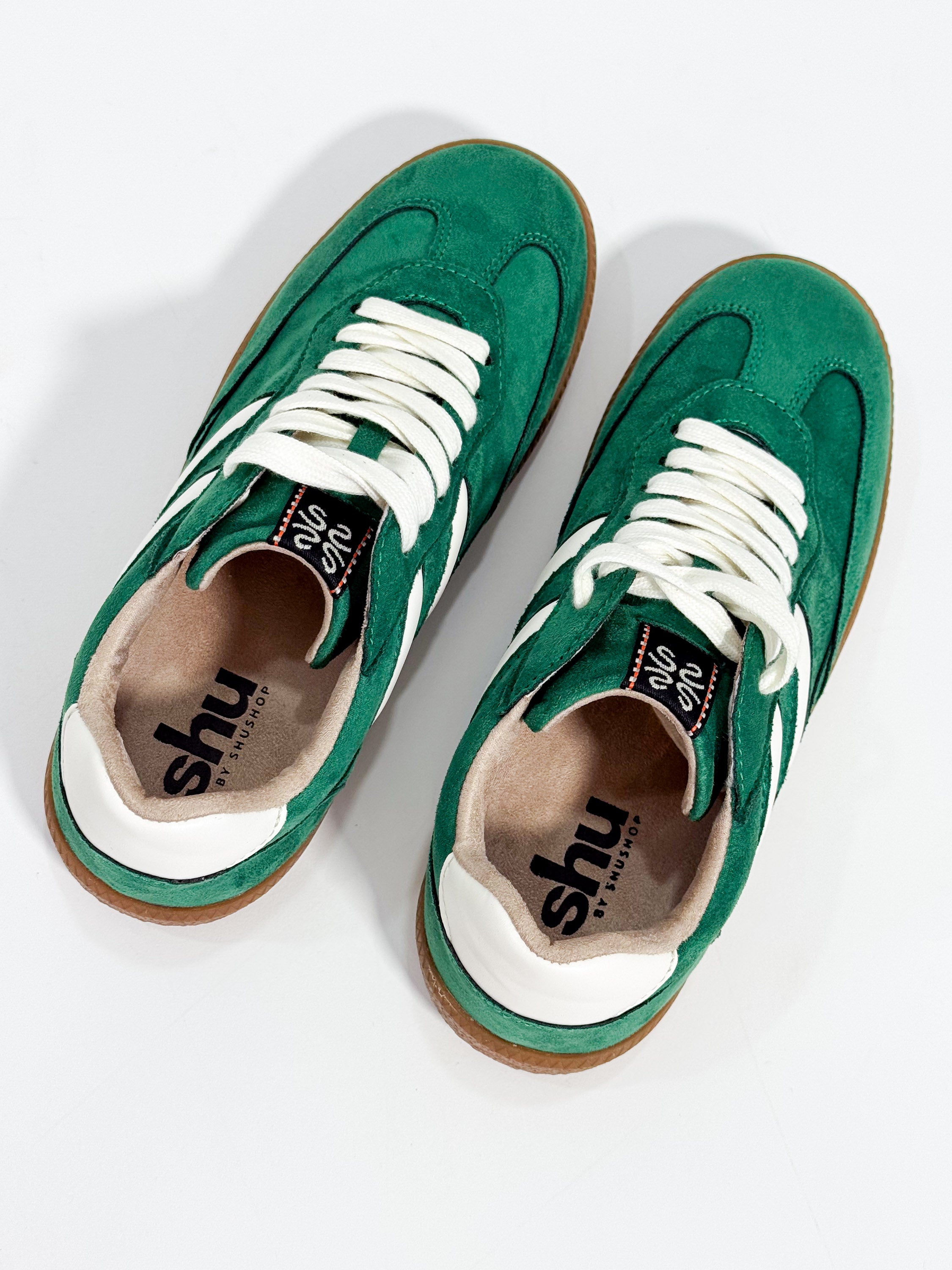 Renne Sneaker in Green Suede
