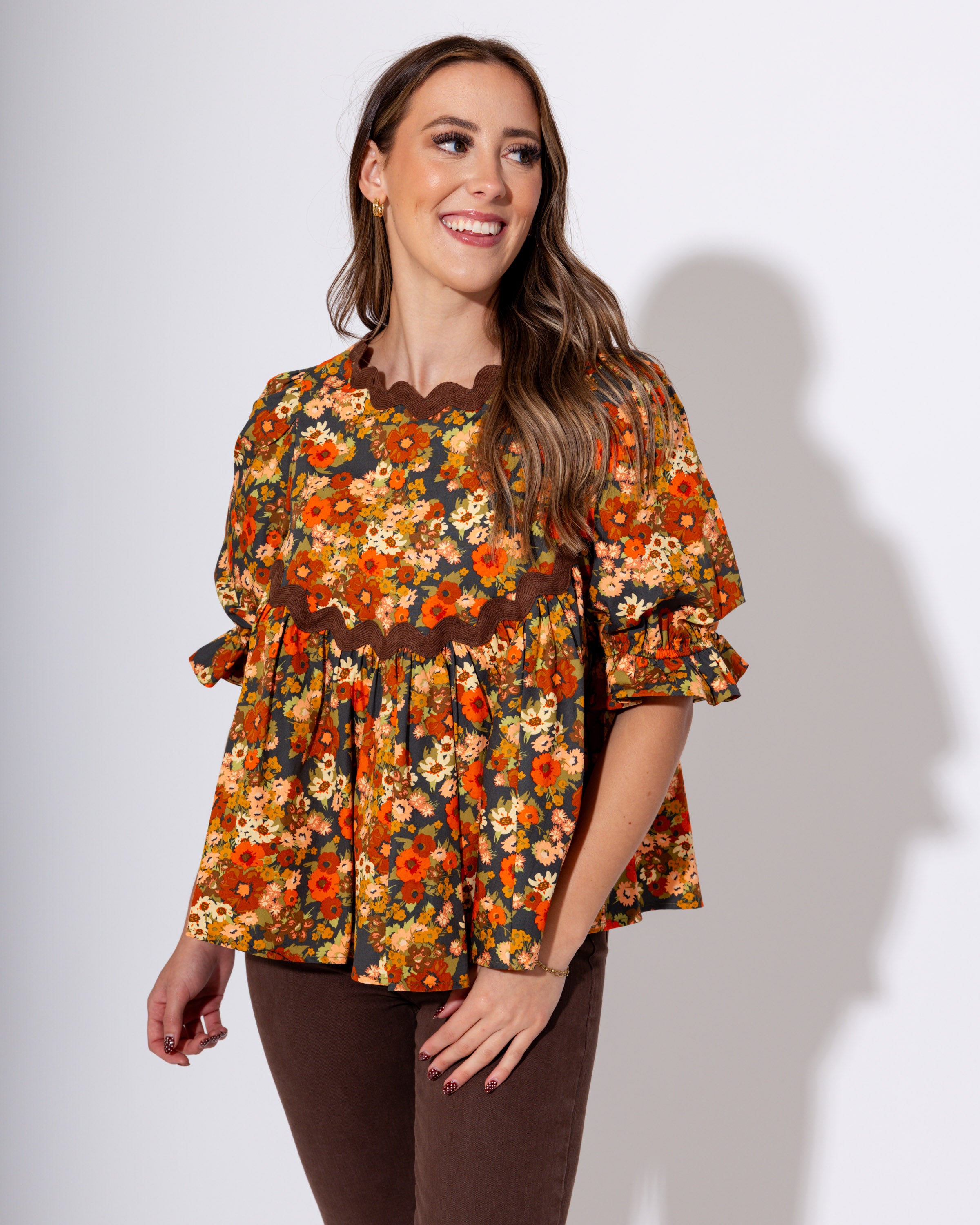 Ivy Jane | Autumn Bloom Peplum Top
