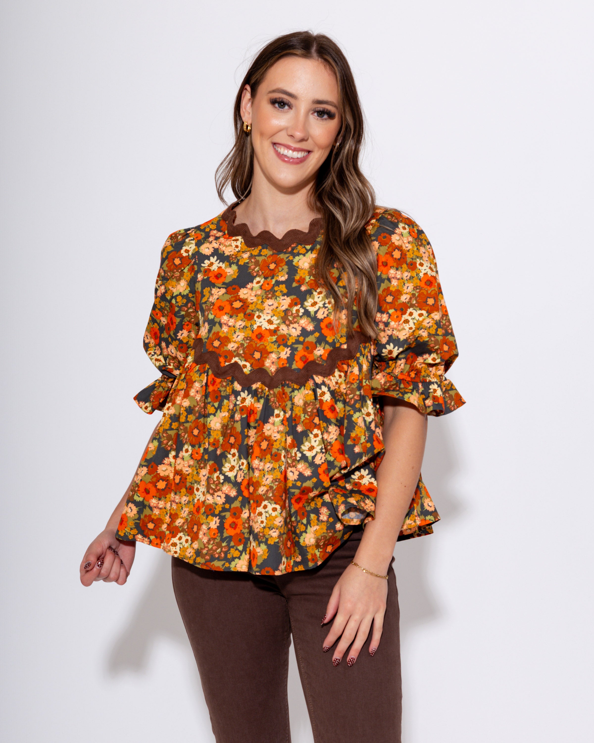 Ivy Jane | Autumn Bloom Peplum Top