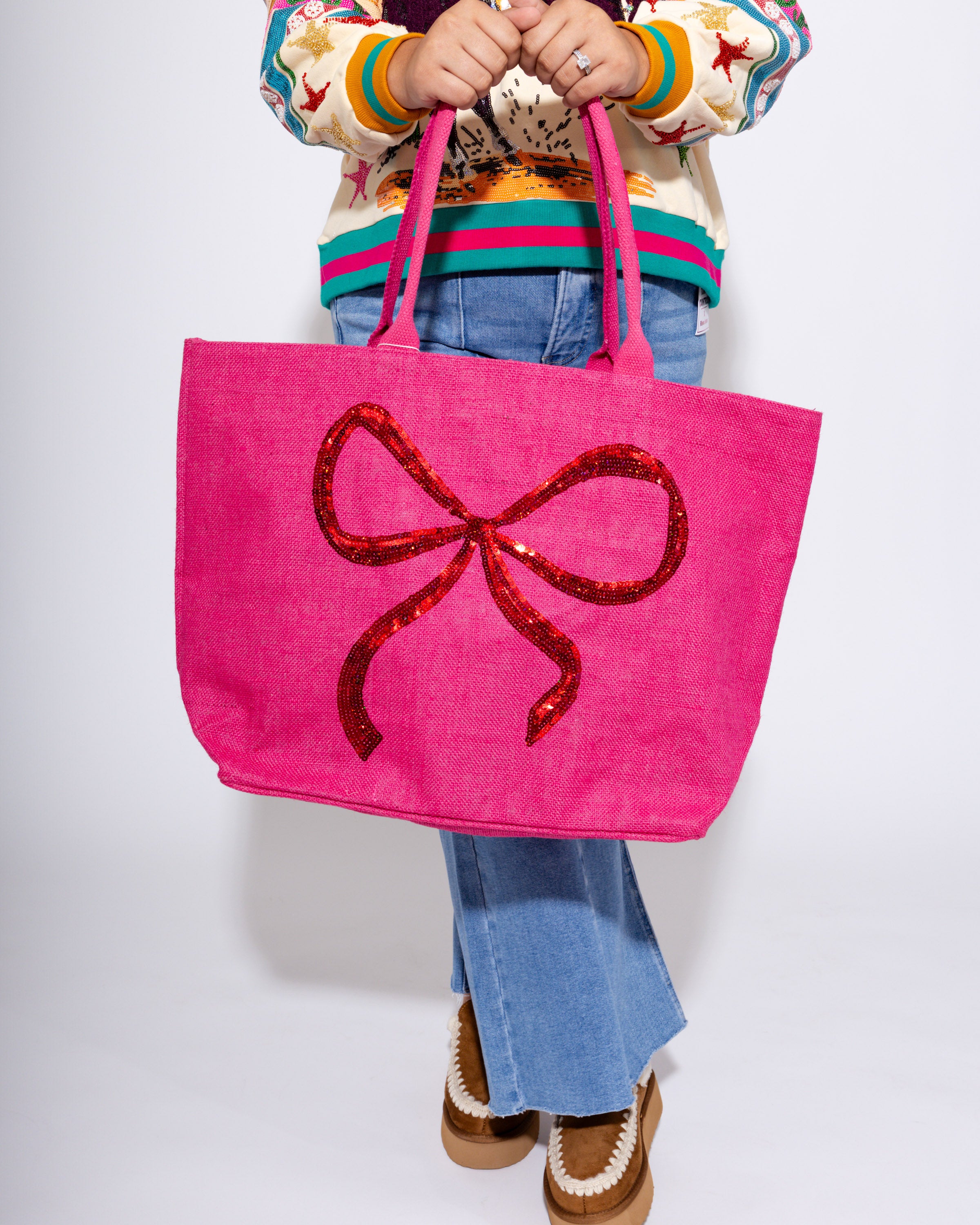 Bow Holiday Sparkle Tote
