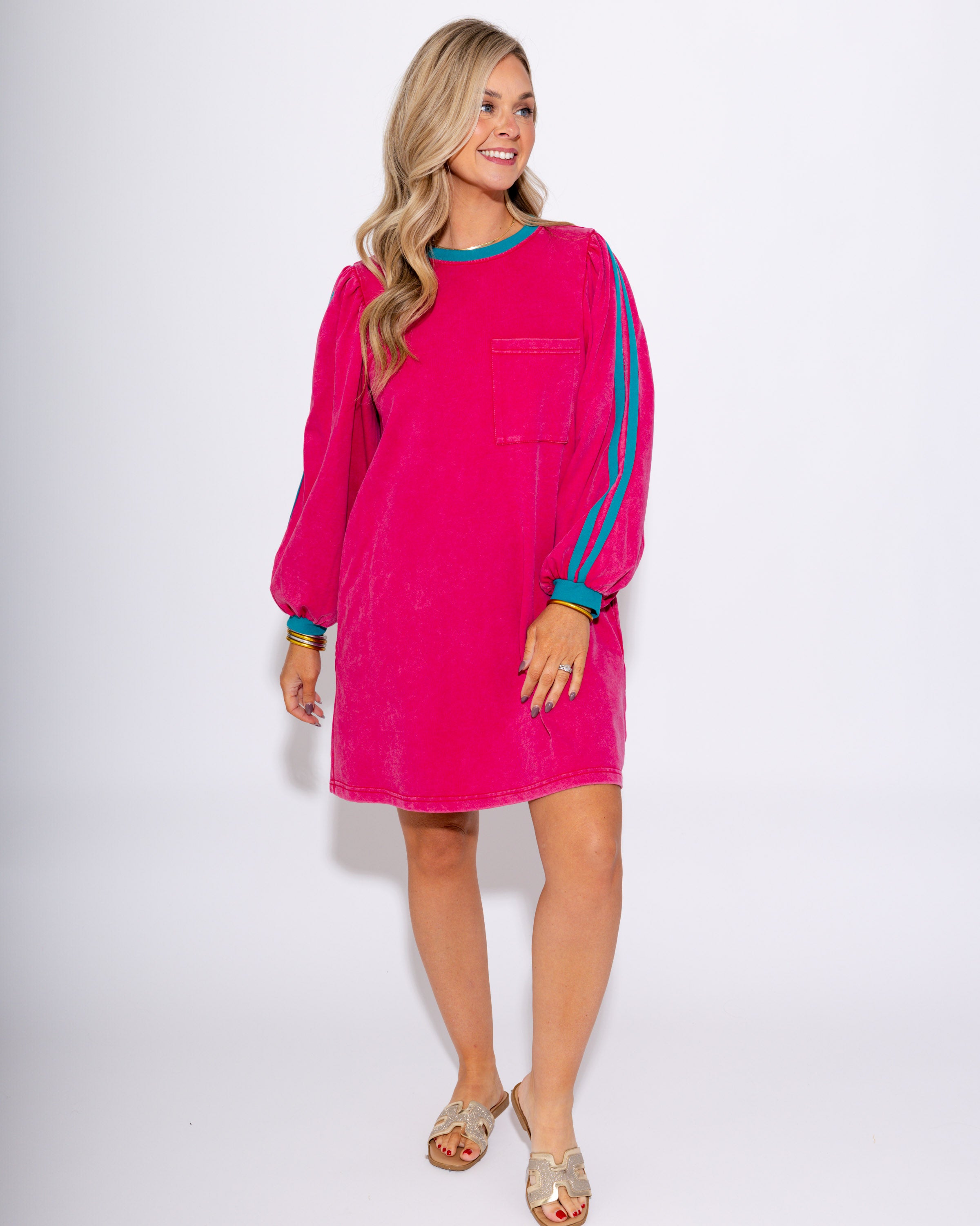 Washed Sweatshirt Dress