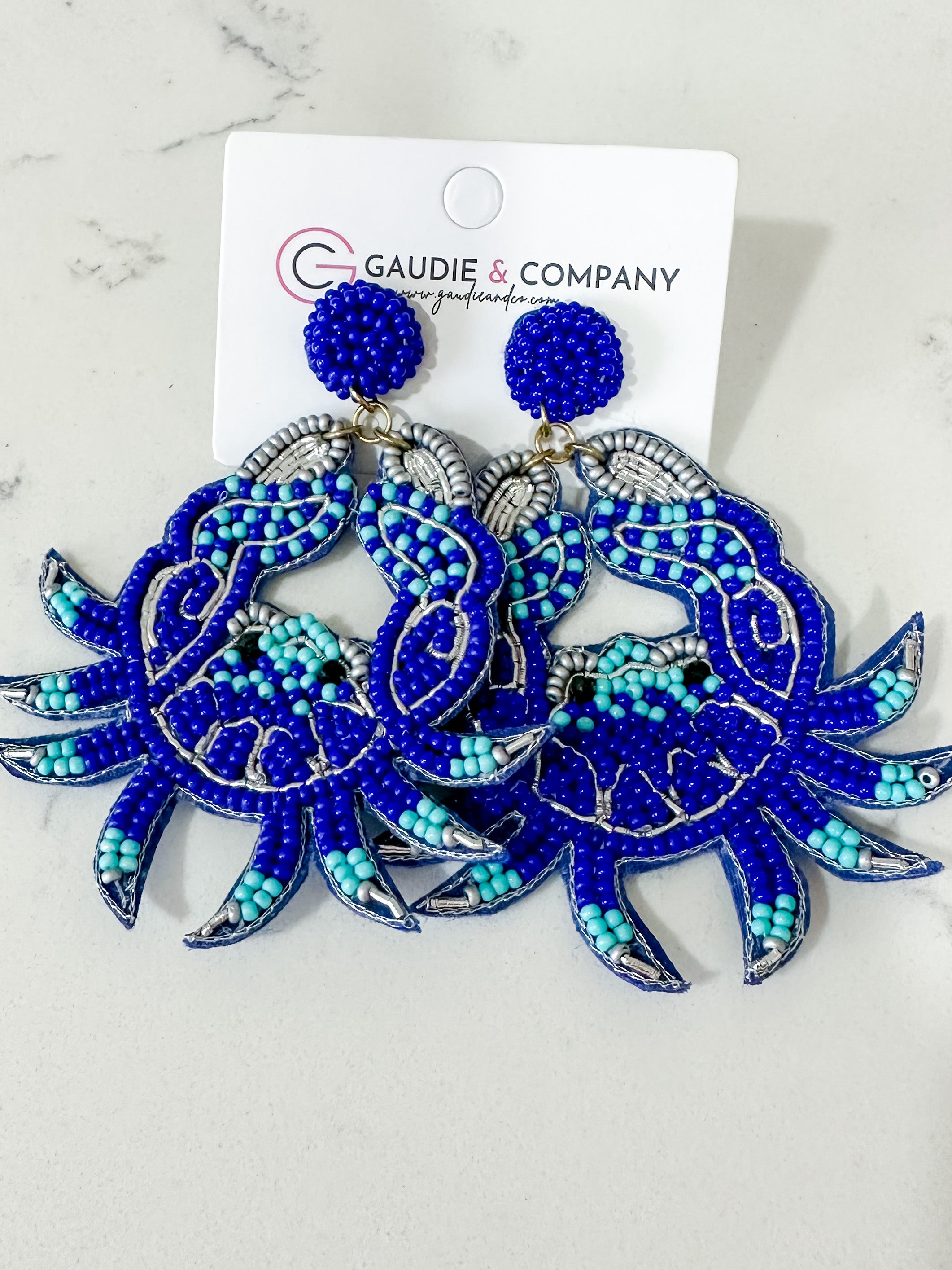 Blue Crab Dangle Earring