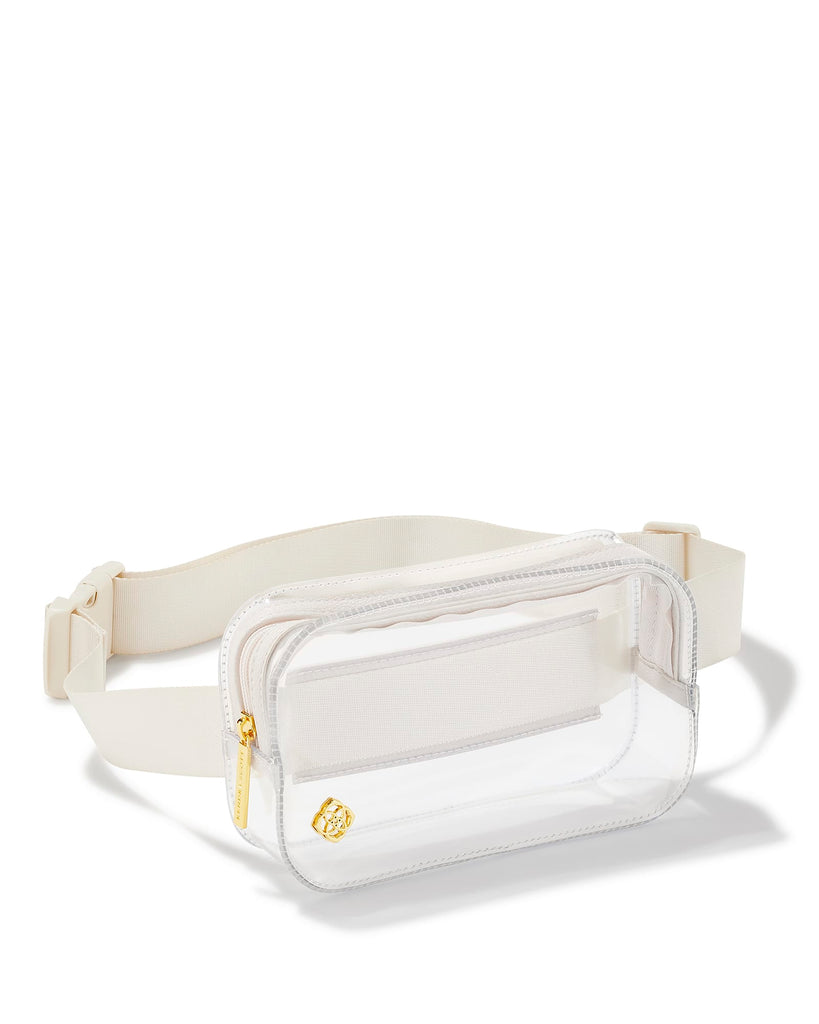 white and gold louis belt bag