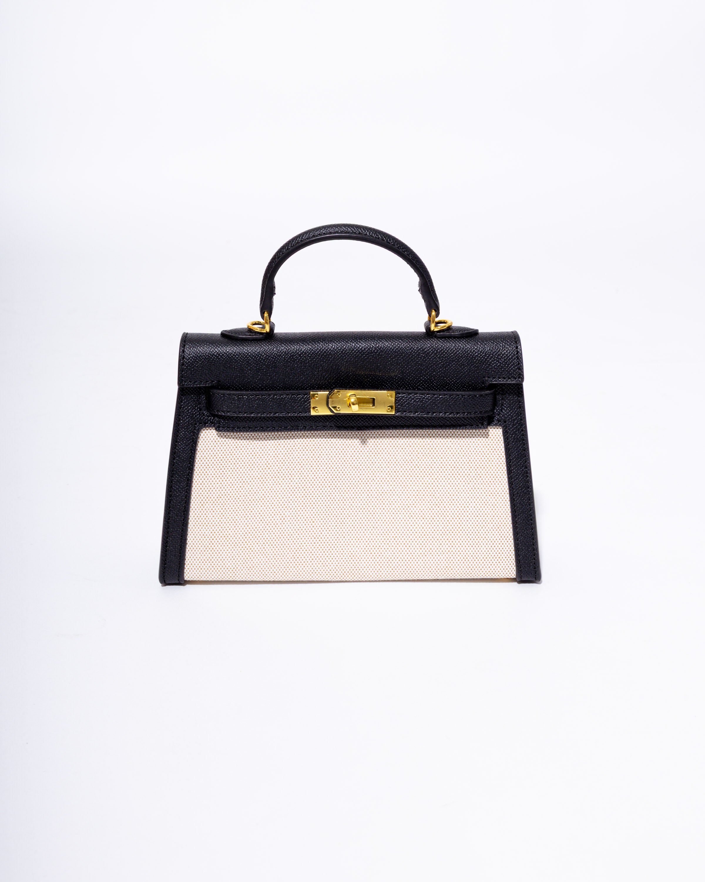 Two tone Mini Statement Handbag in Black