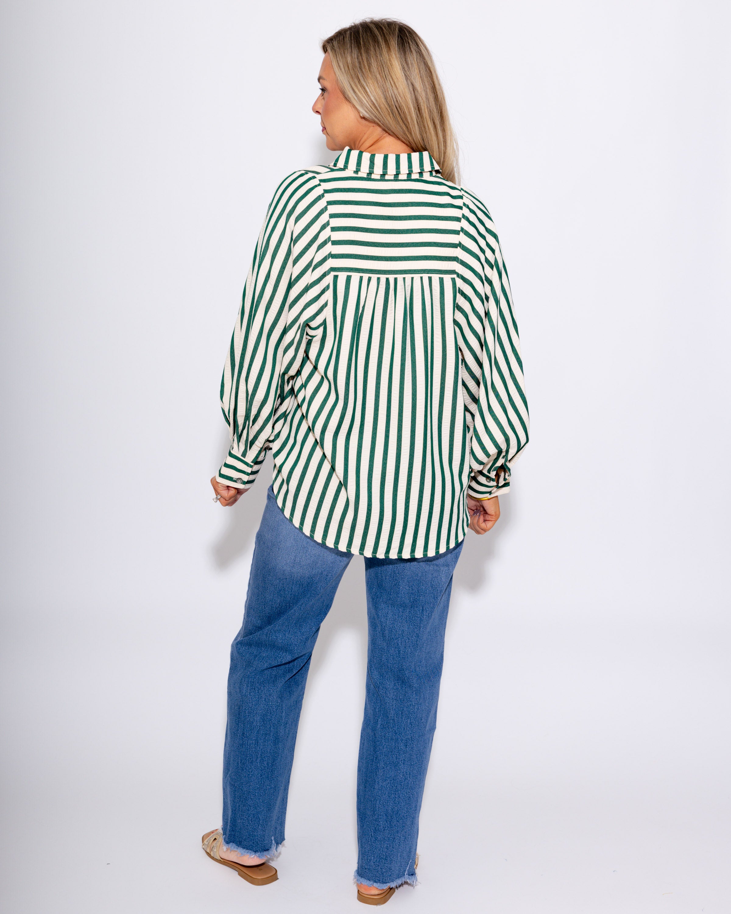 Relaxed Stripe Button-Up
