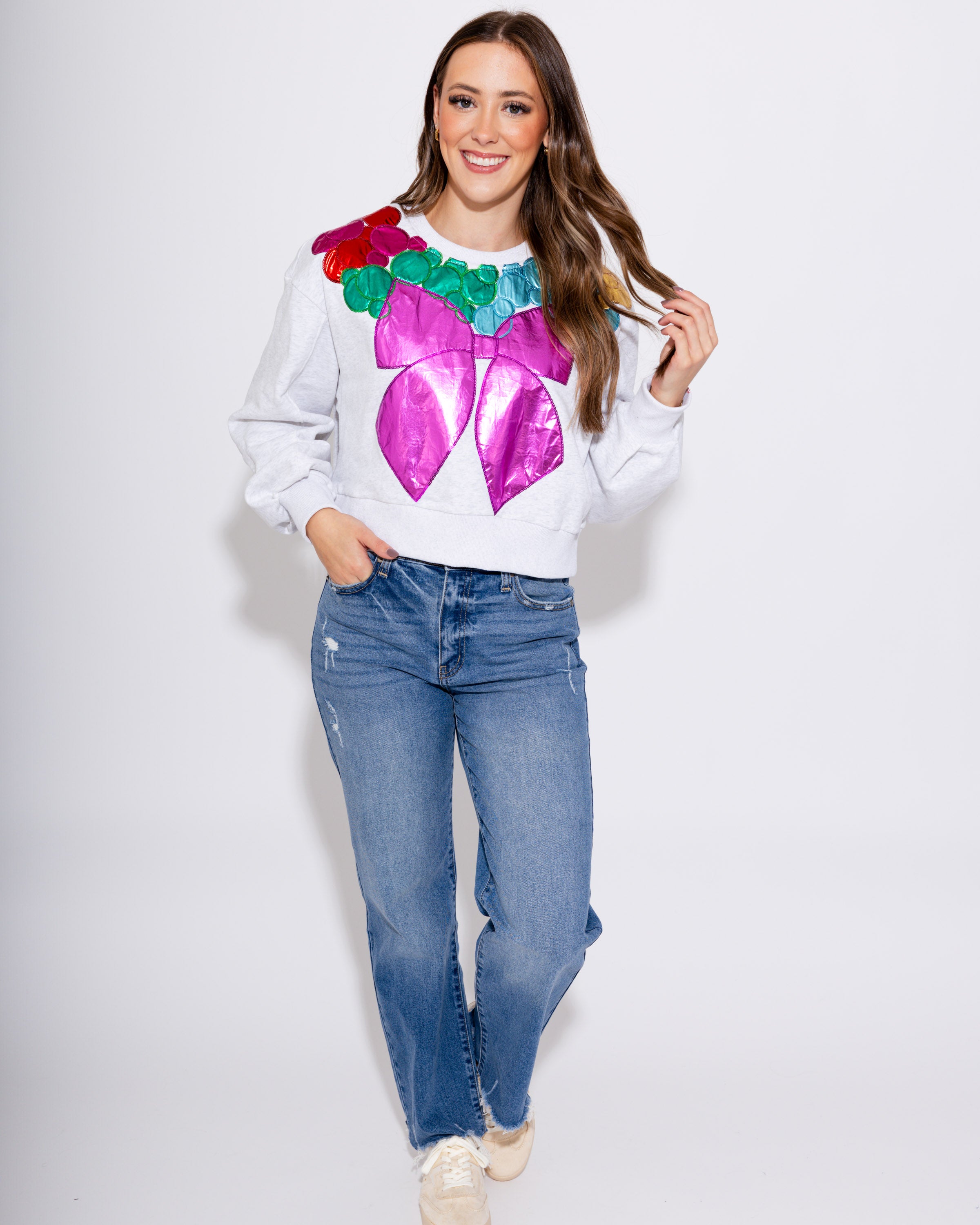 Metallic Wreath Sweatshirt