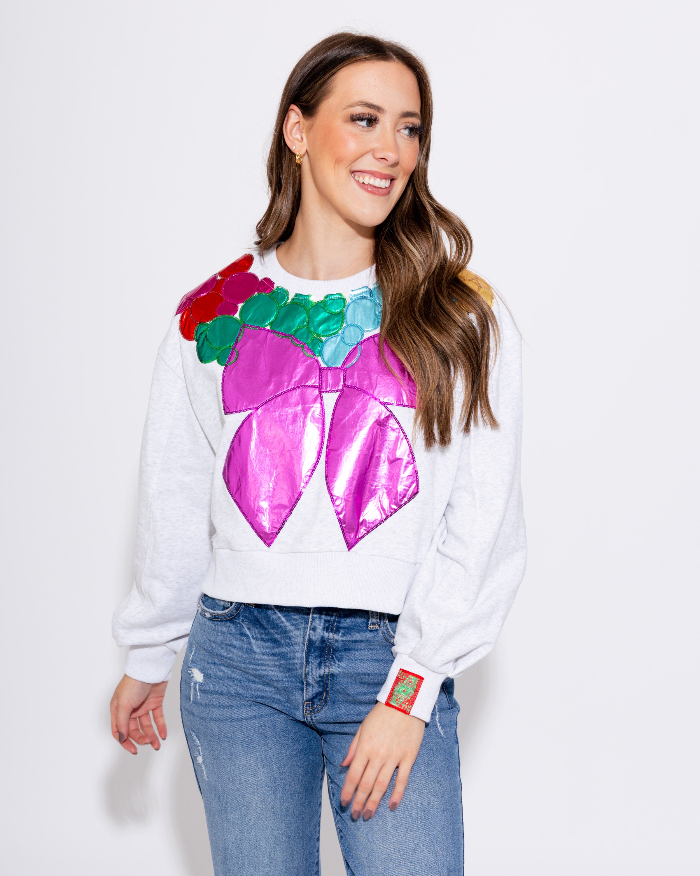 Metallic Wreath Sweatshirt