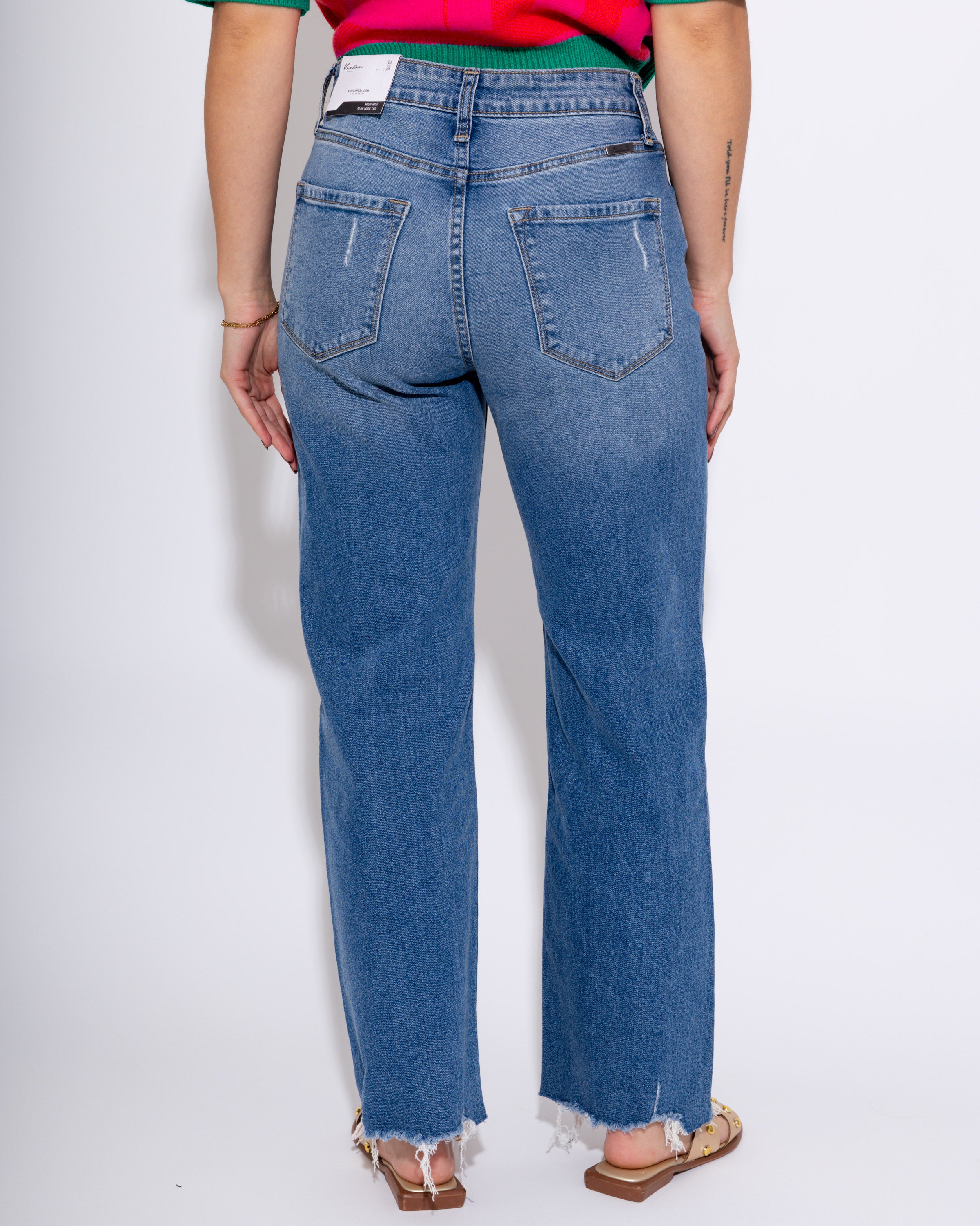 High Rise Slim Wide Leg Jean in Medium