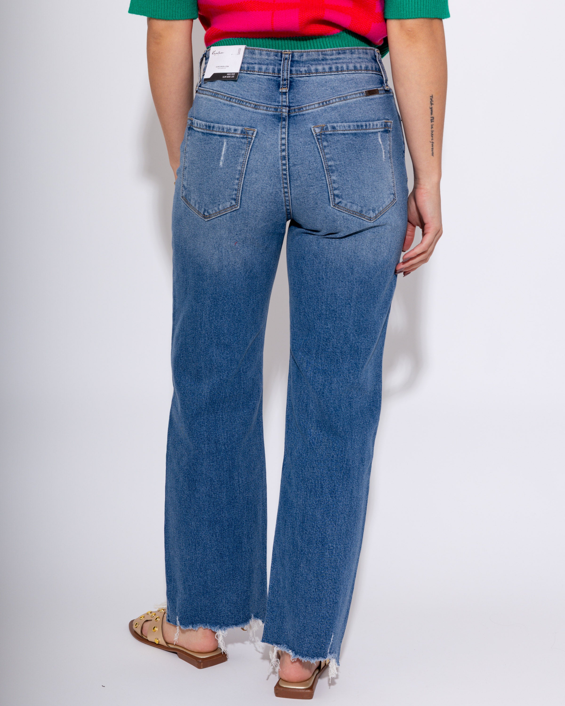 High Rise Slim Wide Leg Jean in Medium