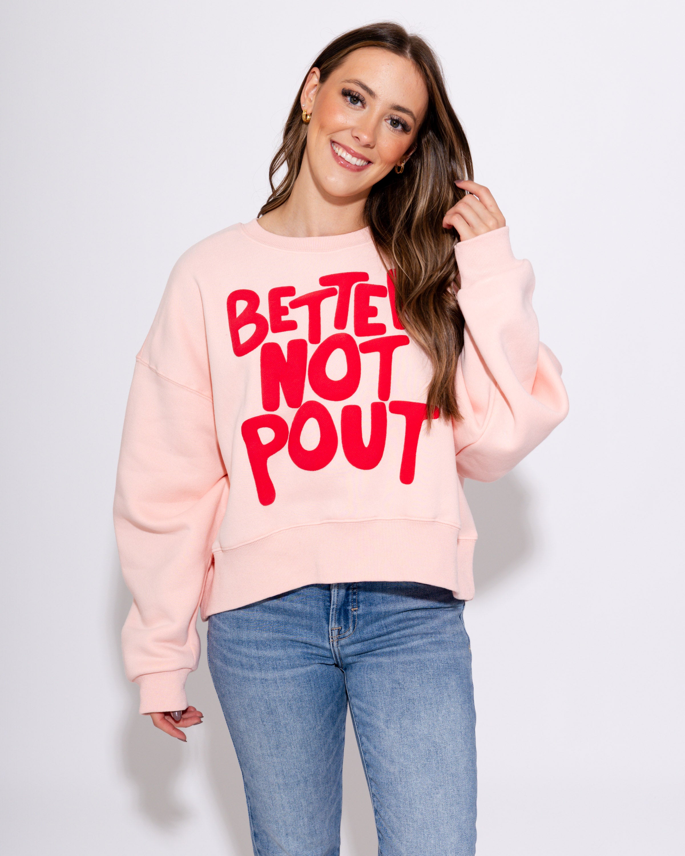 Better Not Pout Cropped Sweatshirt
