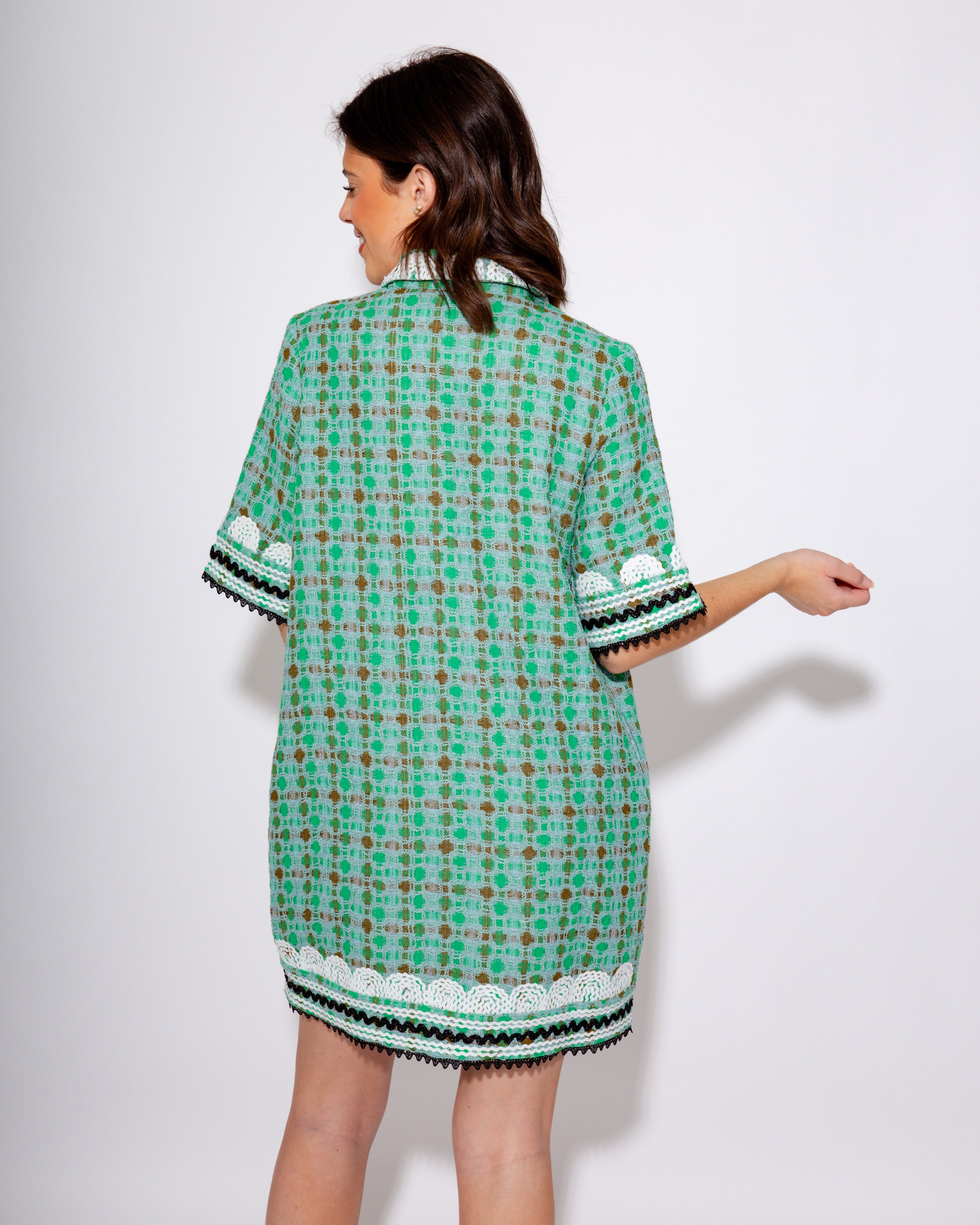 Mini Shirt Dress with RicRac Trim