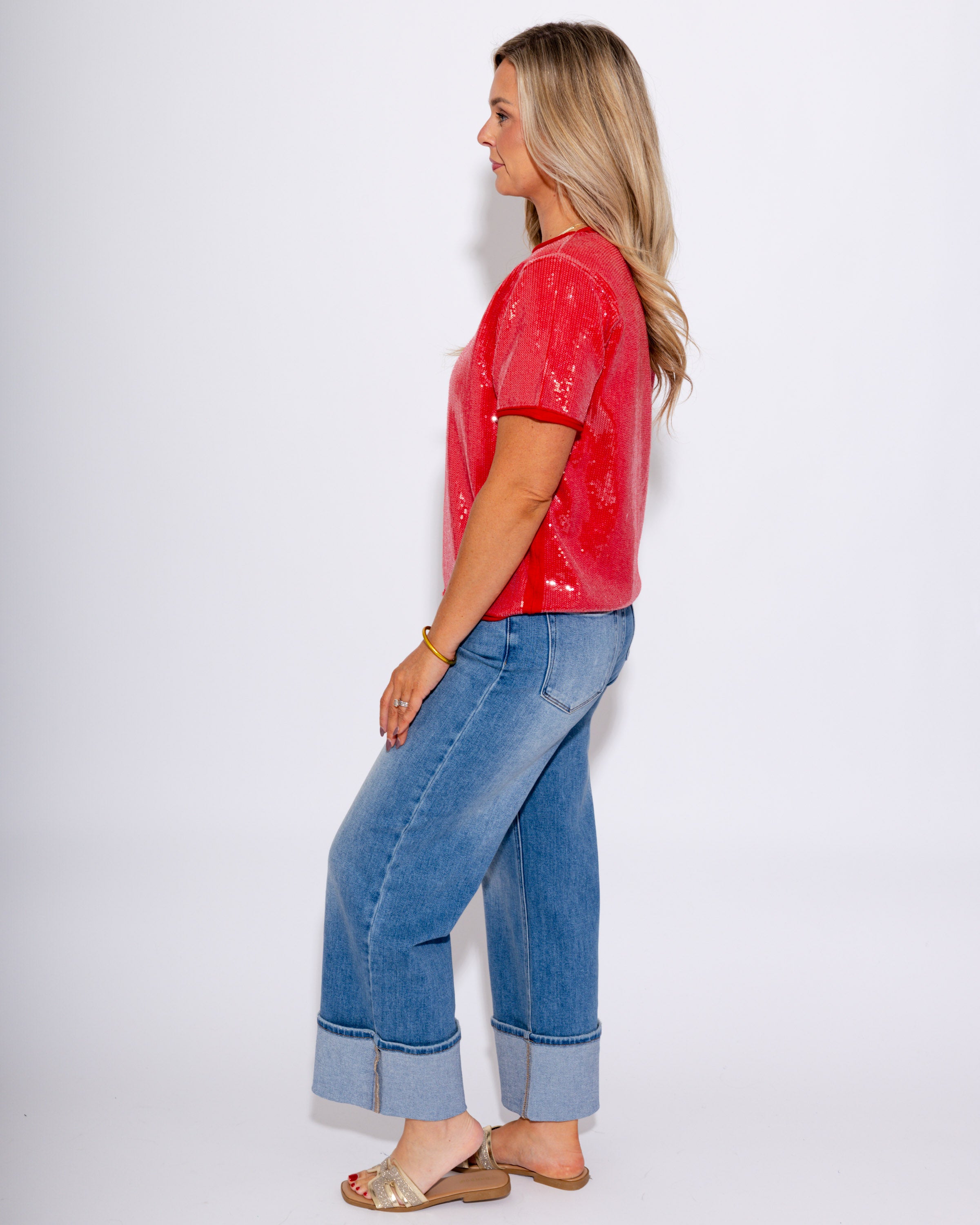 Red Sequin Holiday Top