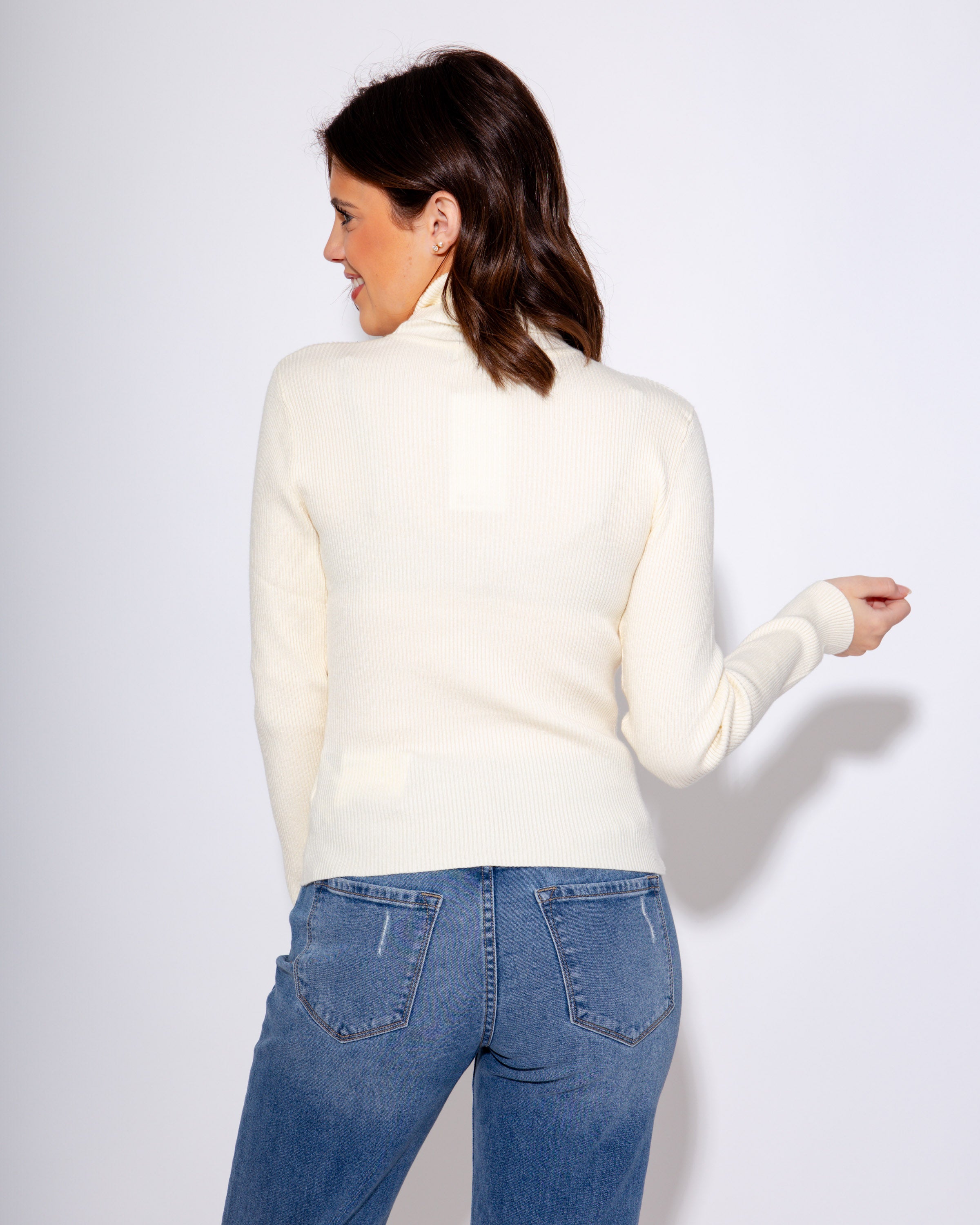 Classic Ribbed Turtle Neck Top