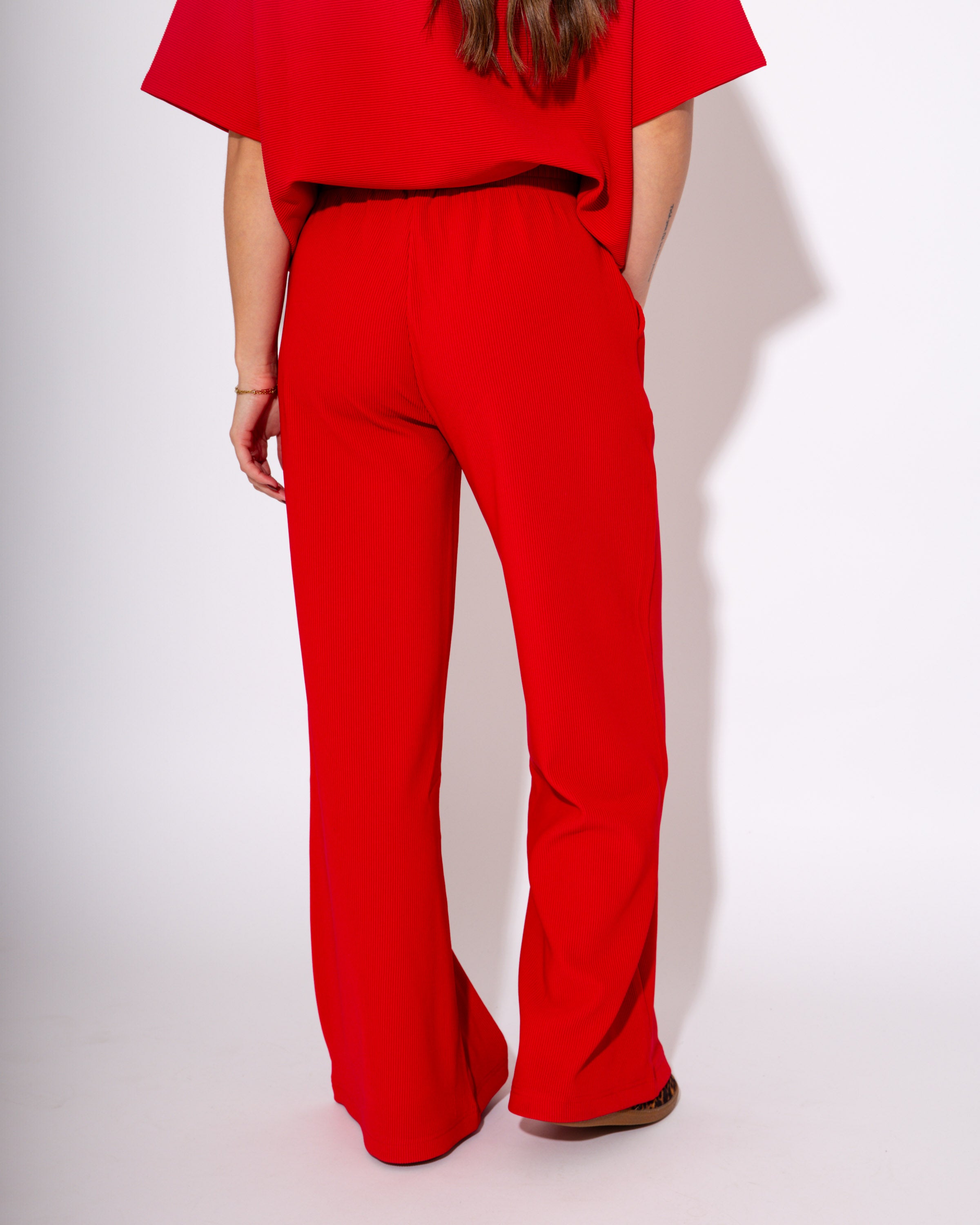 Ribbed Essentials 2-Piece Set in Ruby