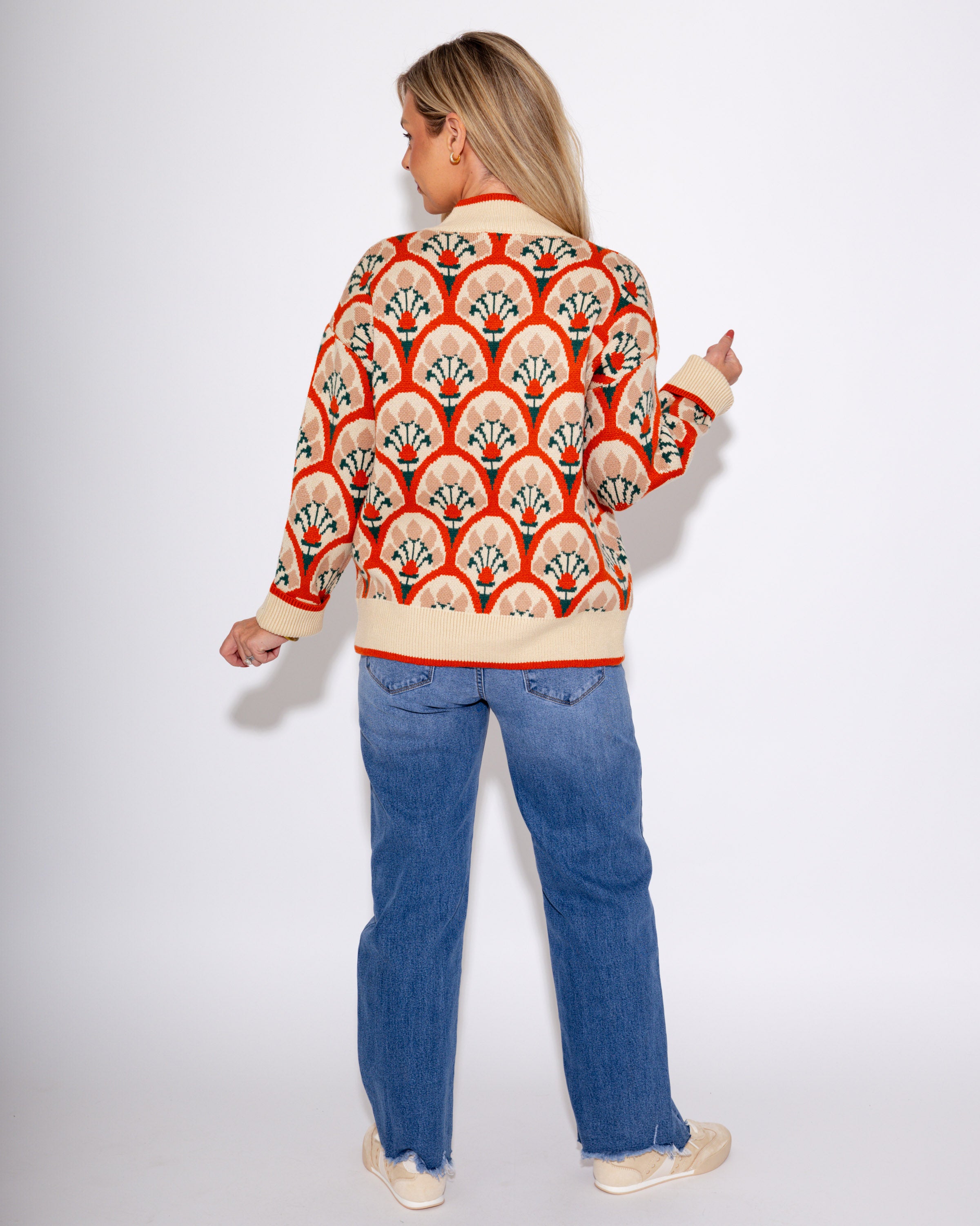 Boho Floral Sweater Top