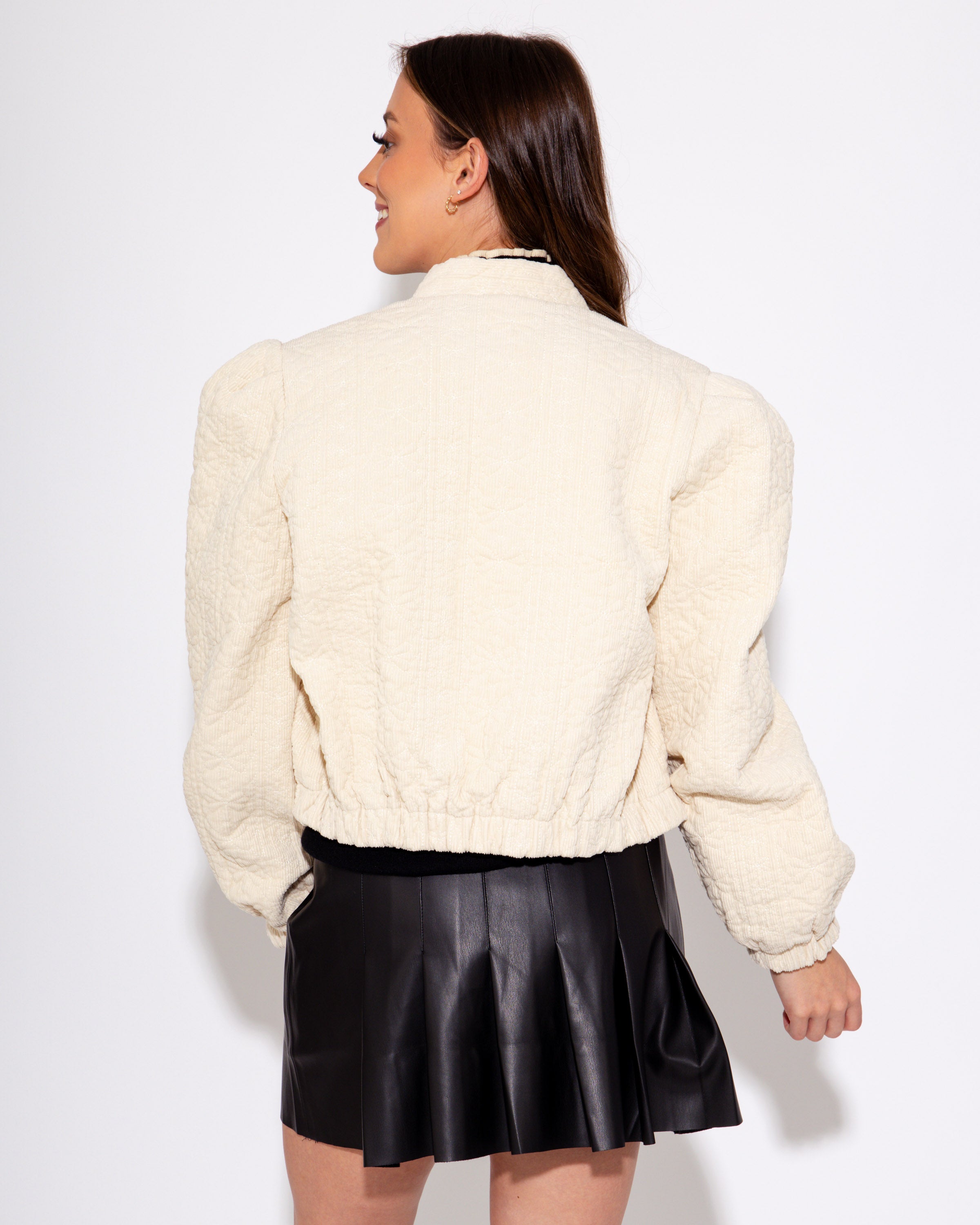 Corduroy & Lace Trim Jacket
