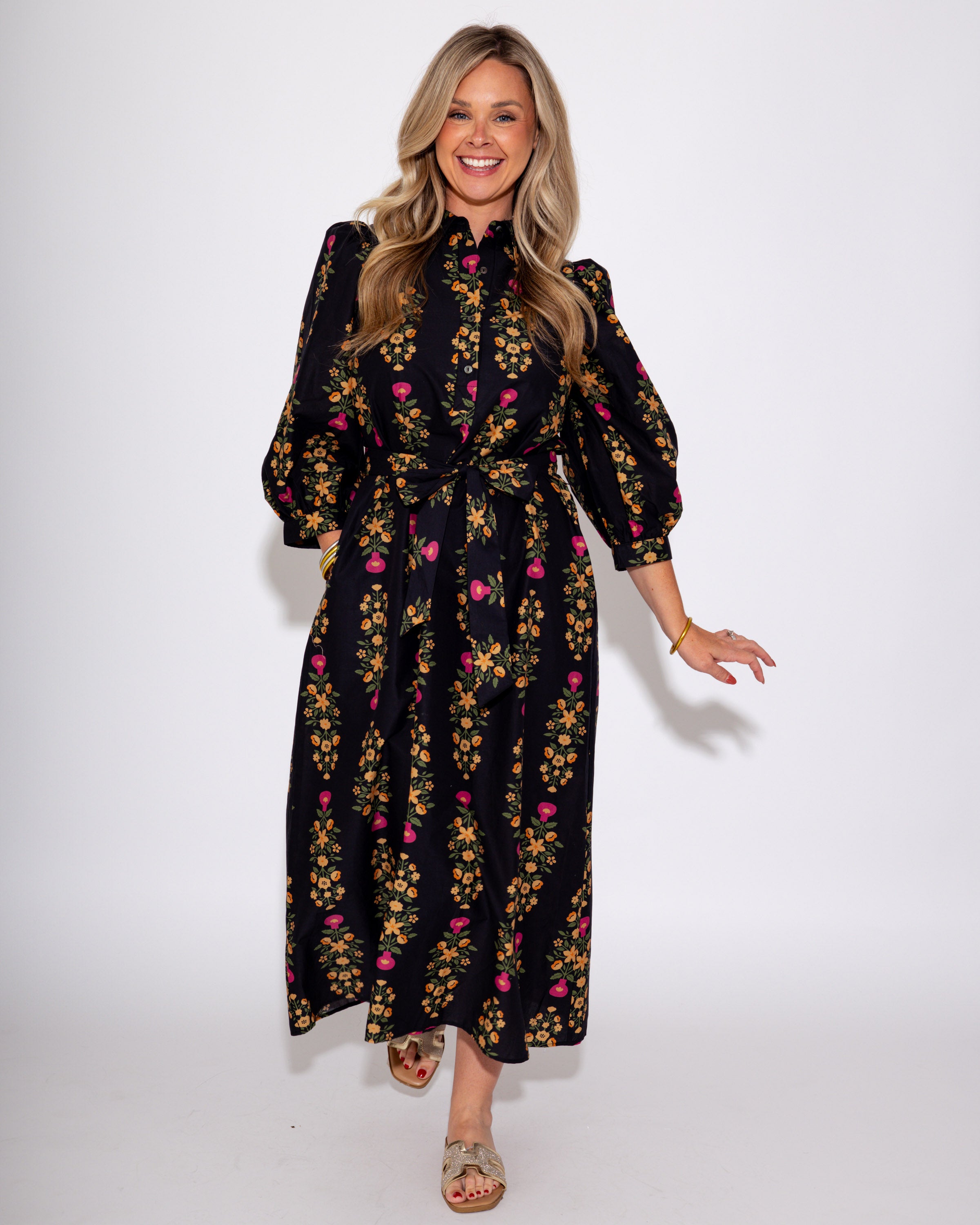 Elegant Bloom Midi Dress