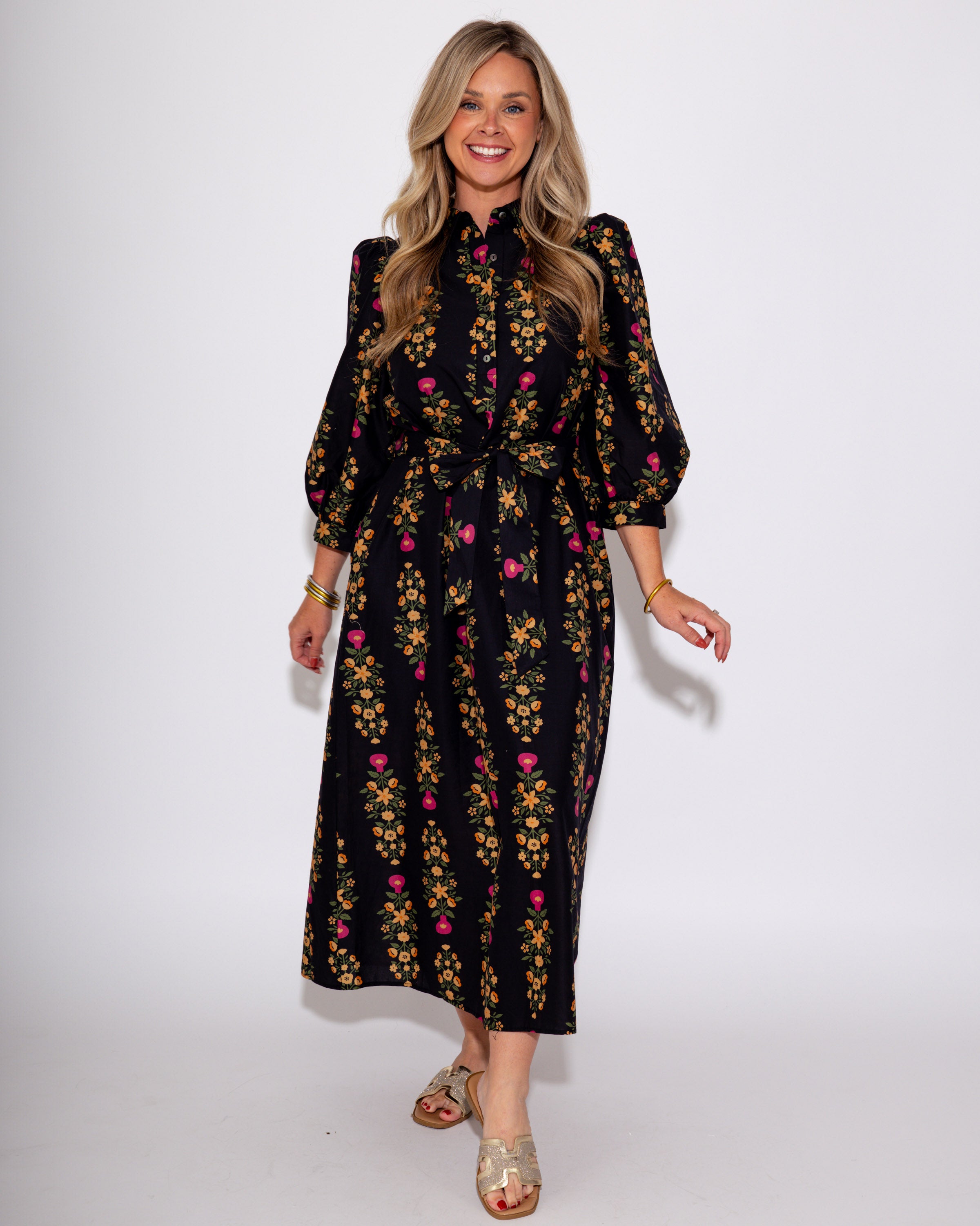 Elegant Bloom Midi Dress