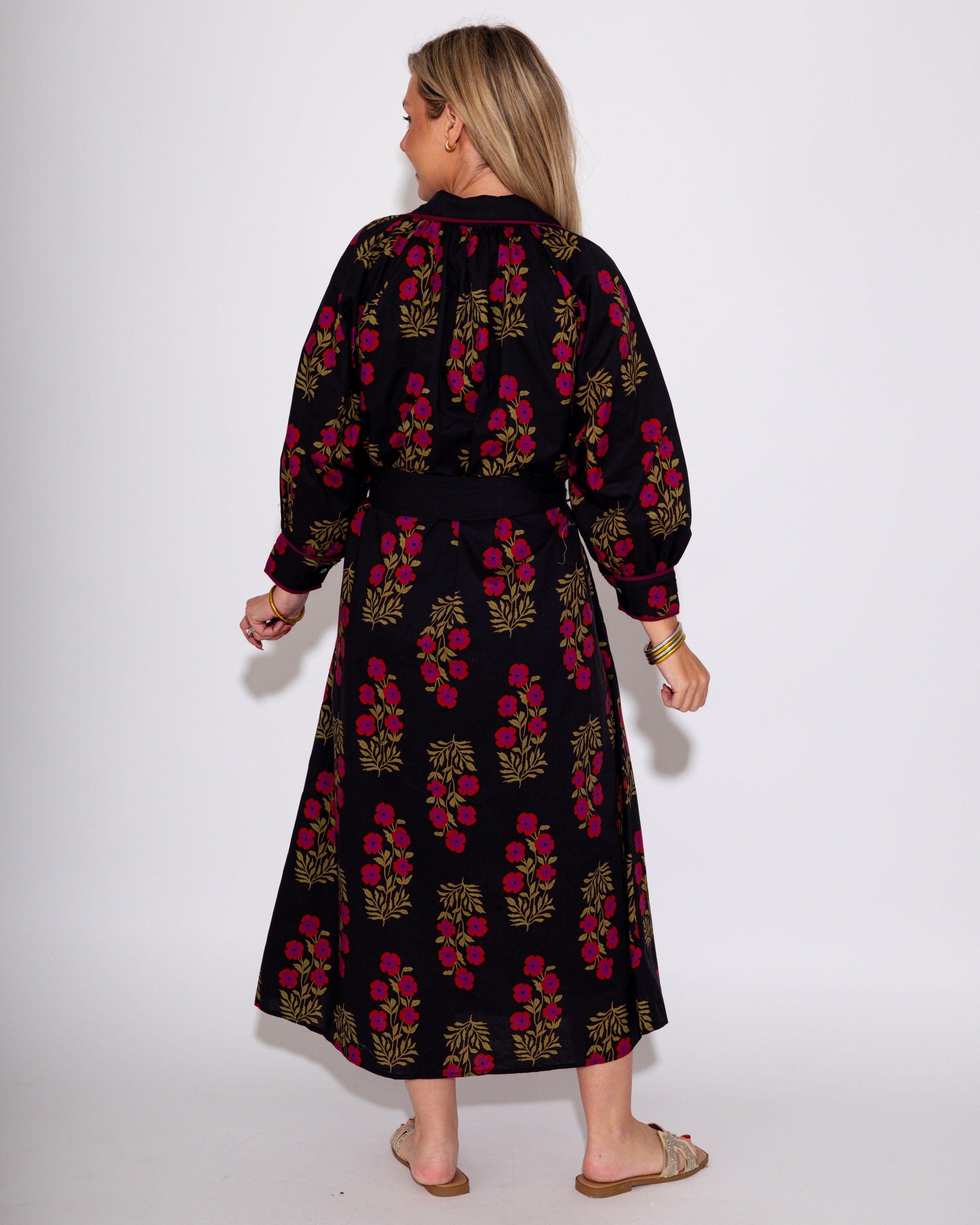 Floral Button-Down Midi Dress