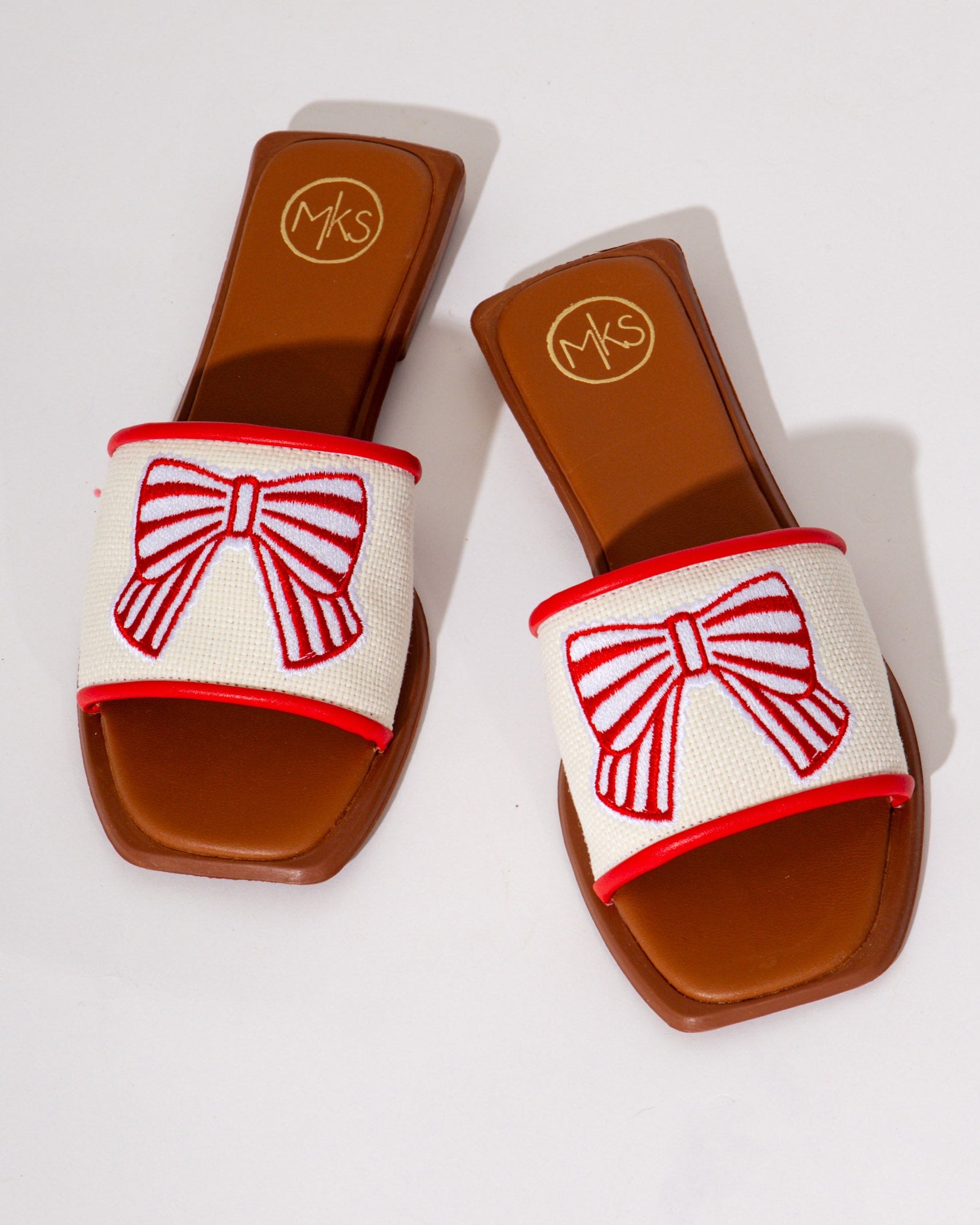 Sweet Step Bow Sandals in Red