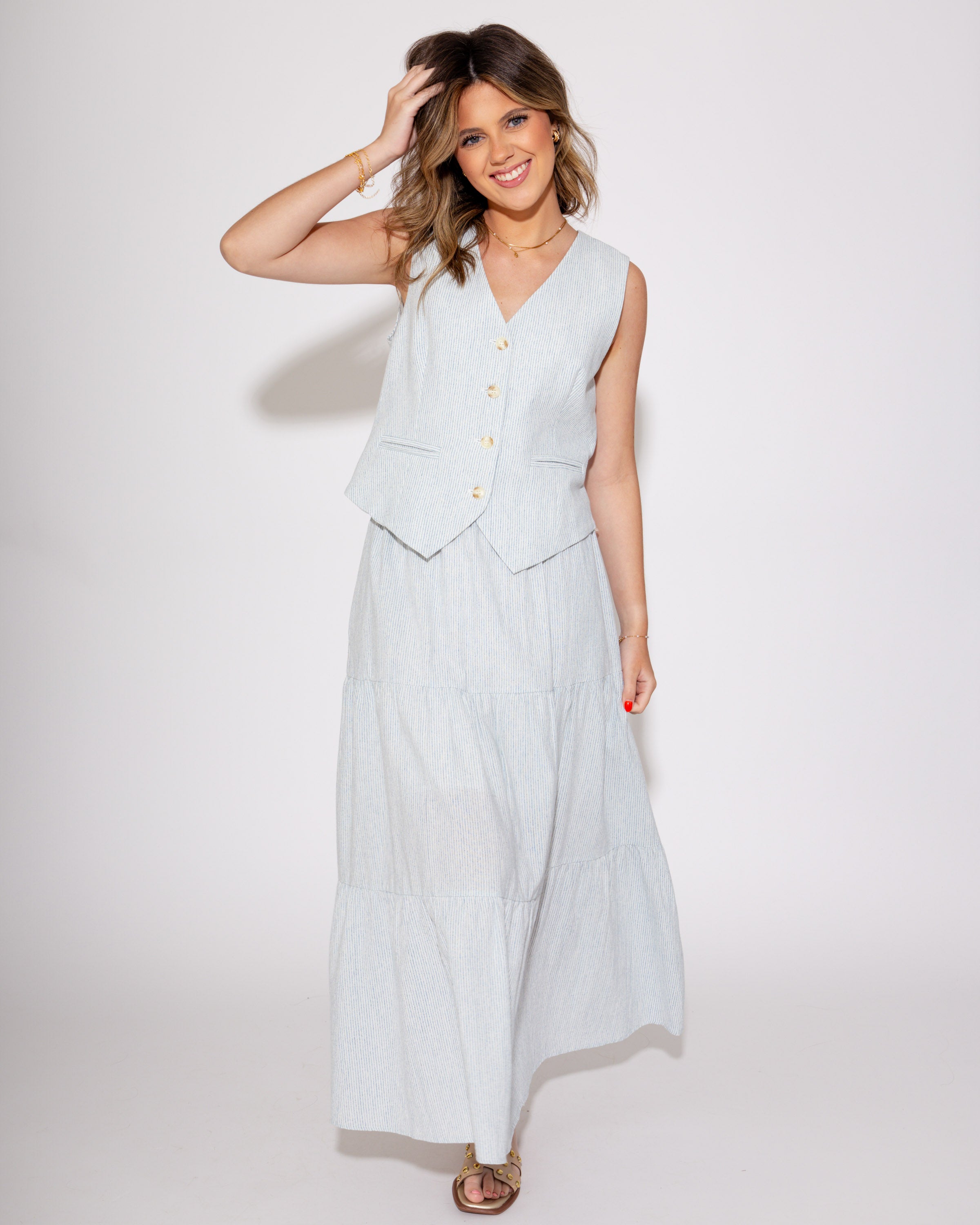 Blue Sharp Lines Two Piece Set