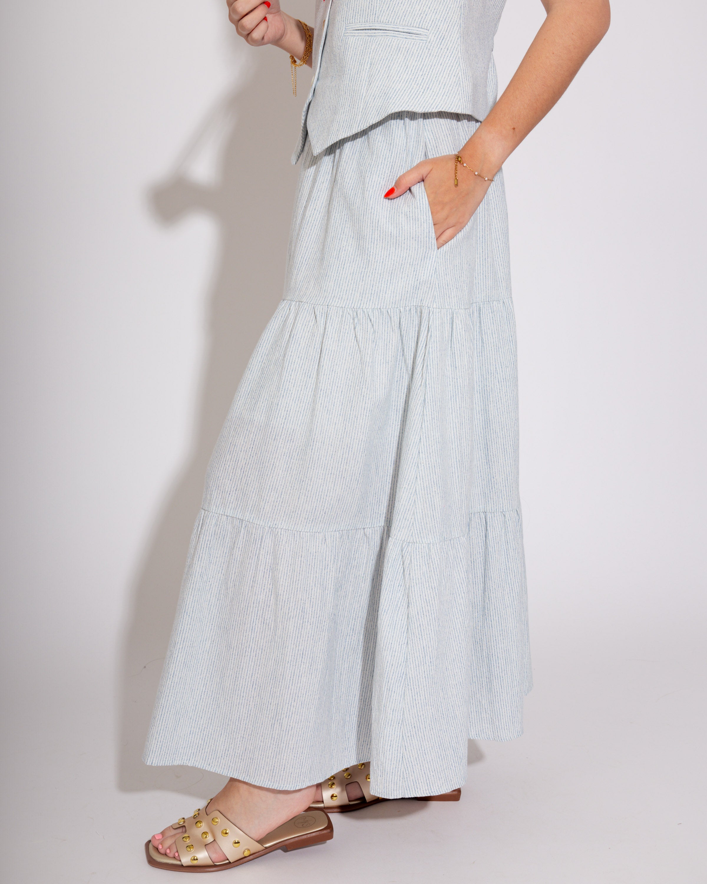 Blue Sharp Lines Two Piece Set