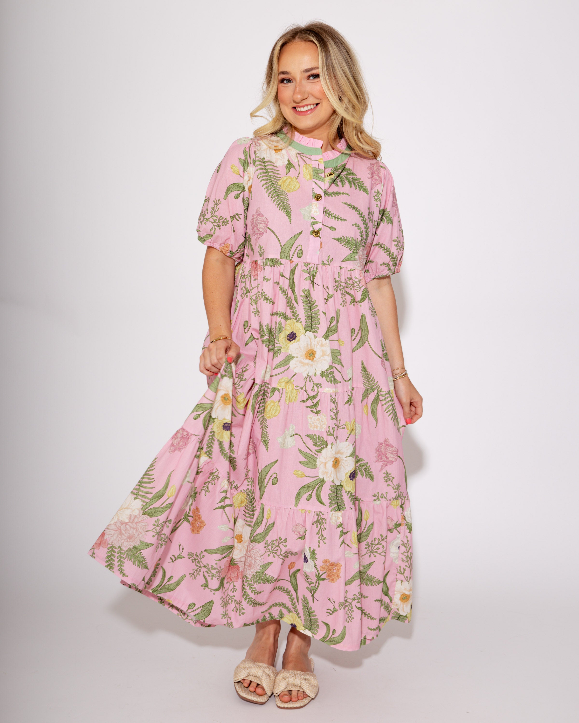 Blushing Bloom Midi Dress