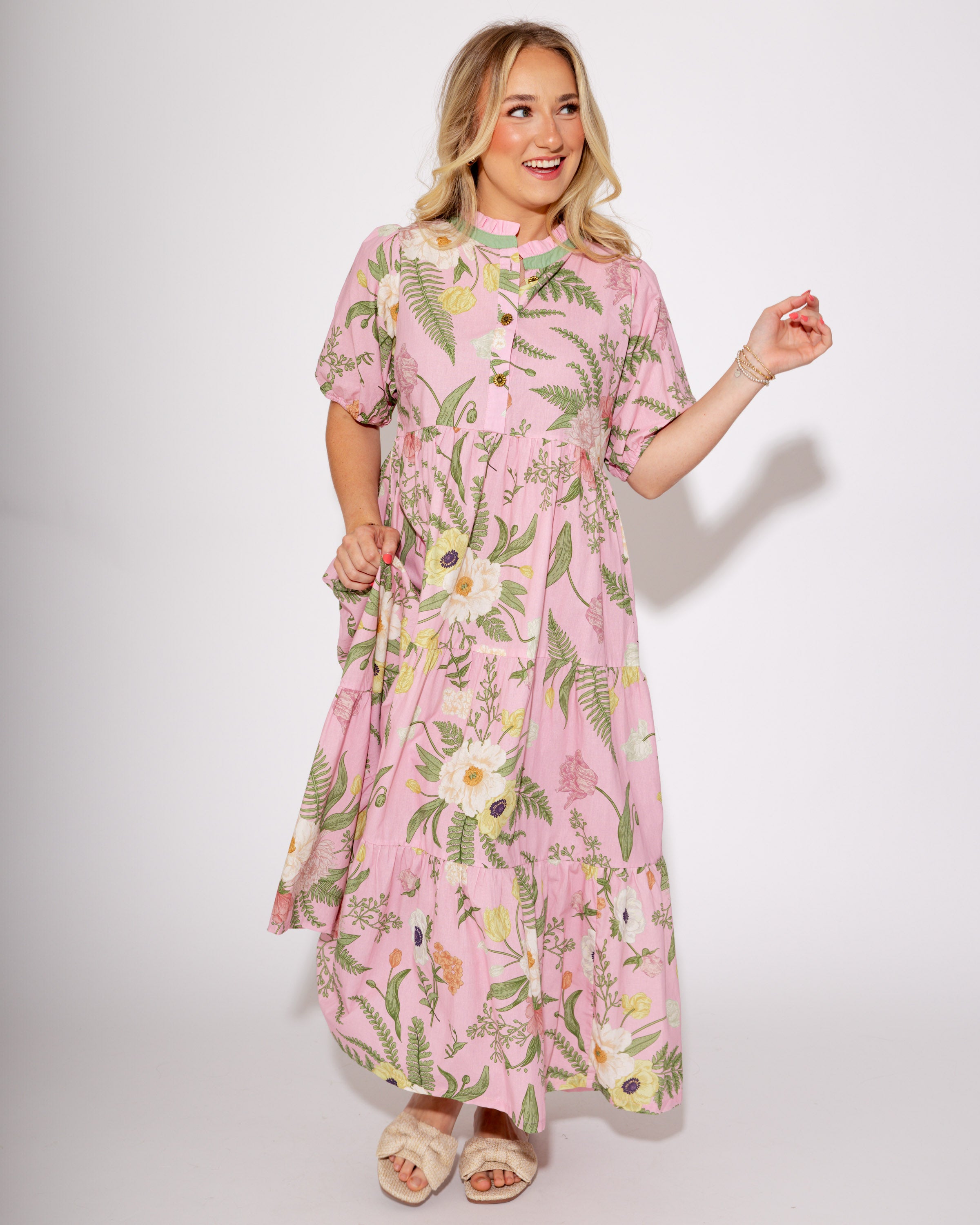 Blushing Bloom Midi Dress