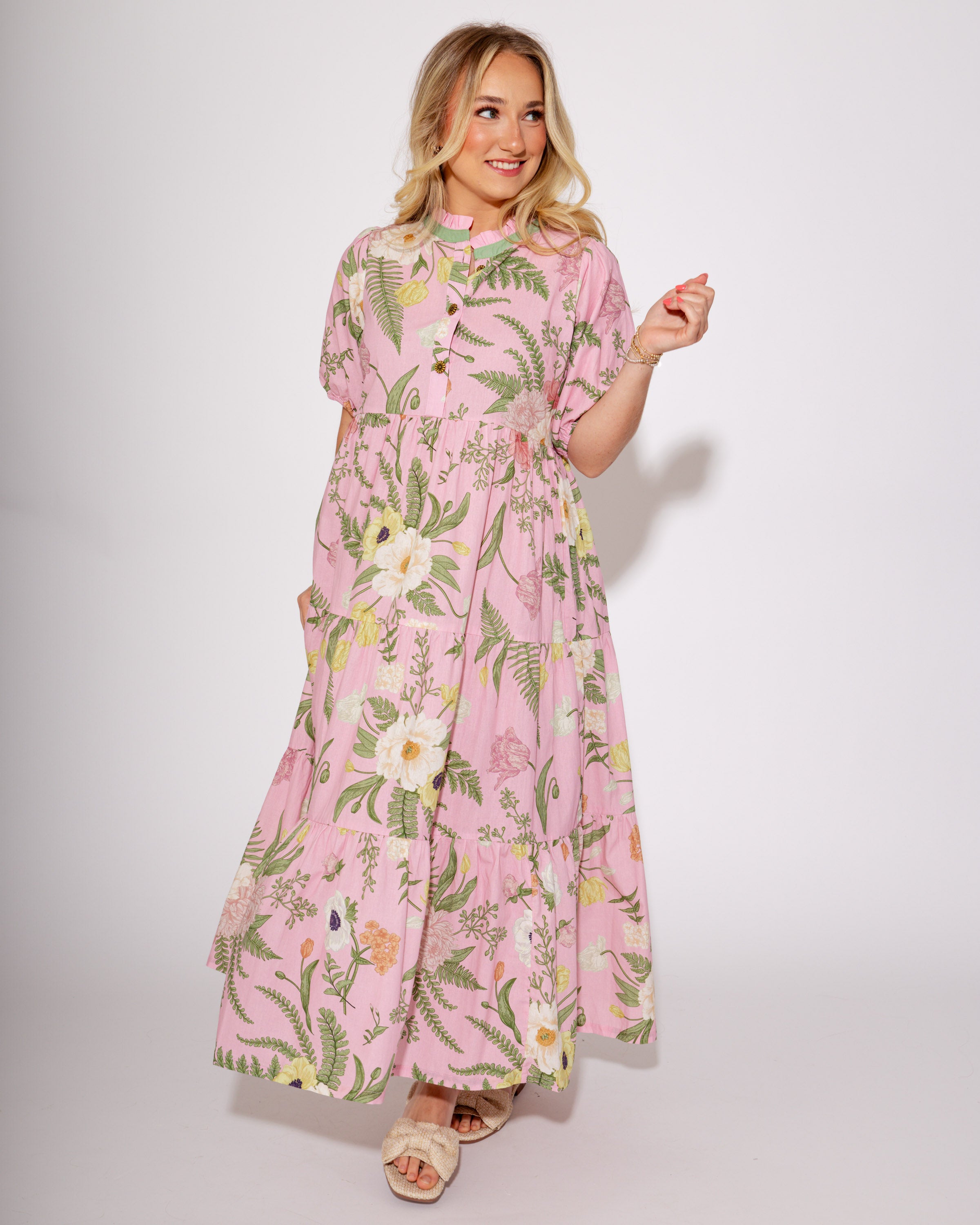 Blushing Bloom Midi Dress