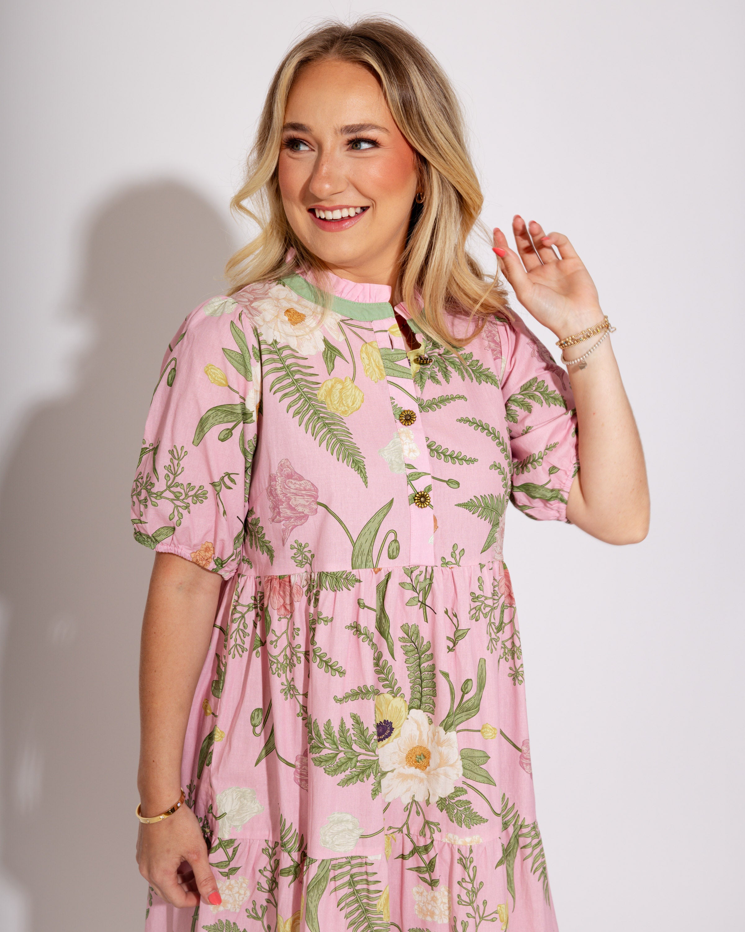 Blushing Bloom Midi Dress