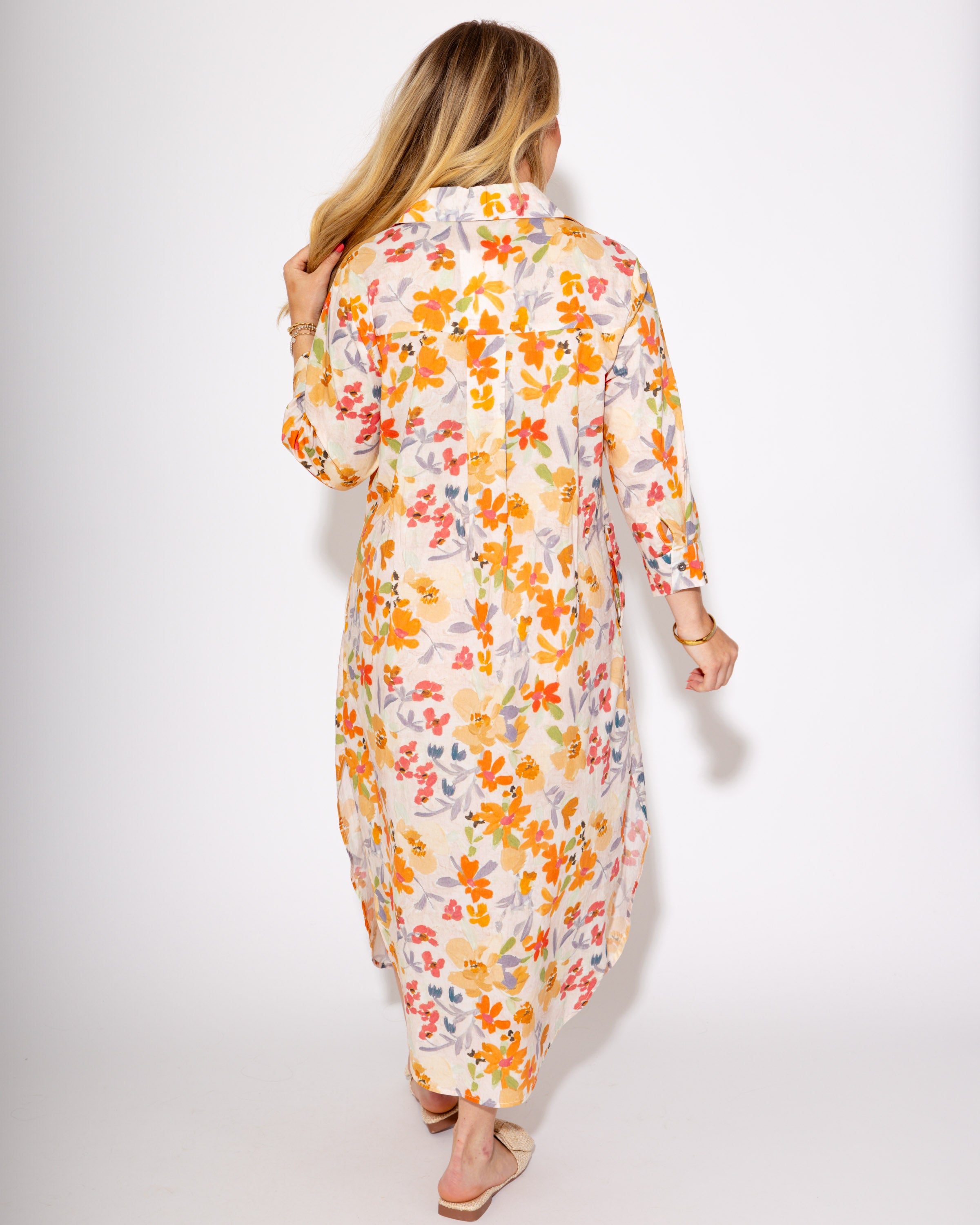 Sunkissed Floral Side Slit Midi Dress