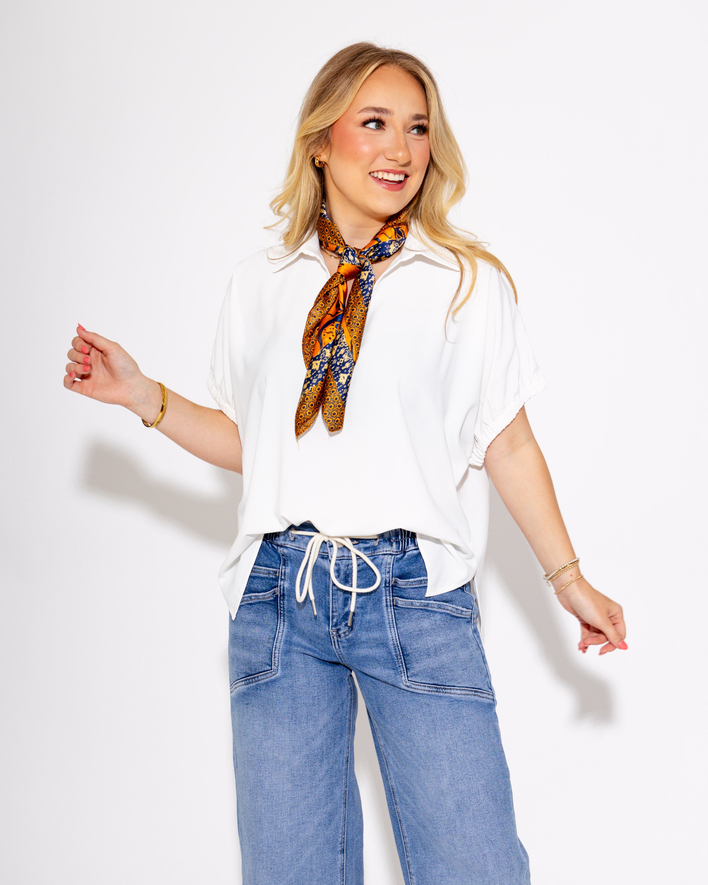 The Side Slit Statement Top in Off White