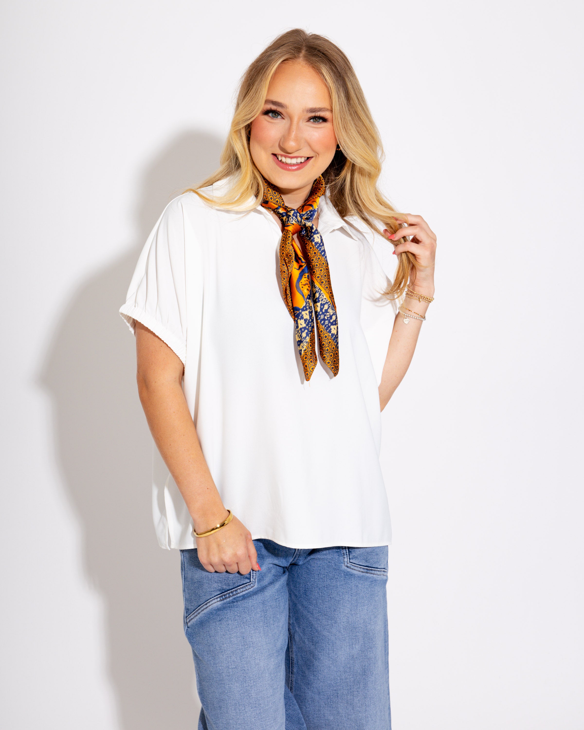 The Side Slit Statement Top in Off White