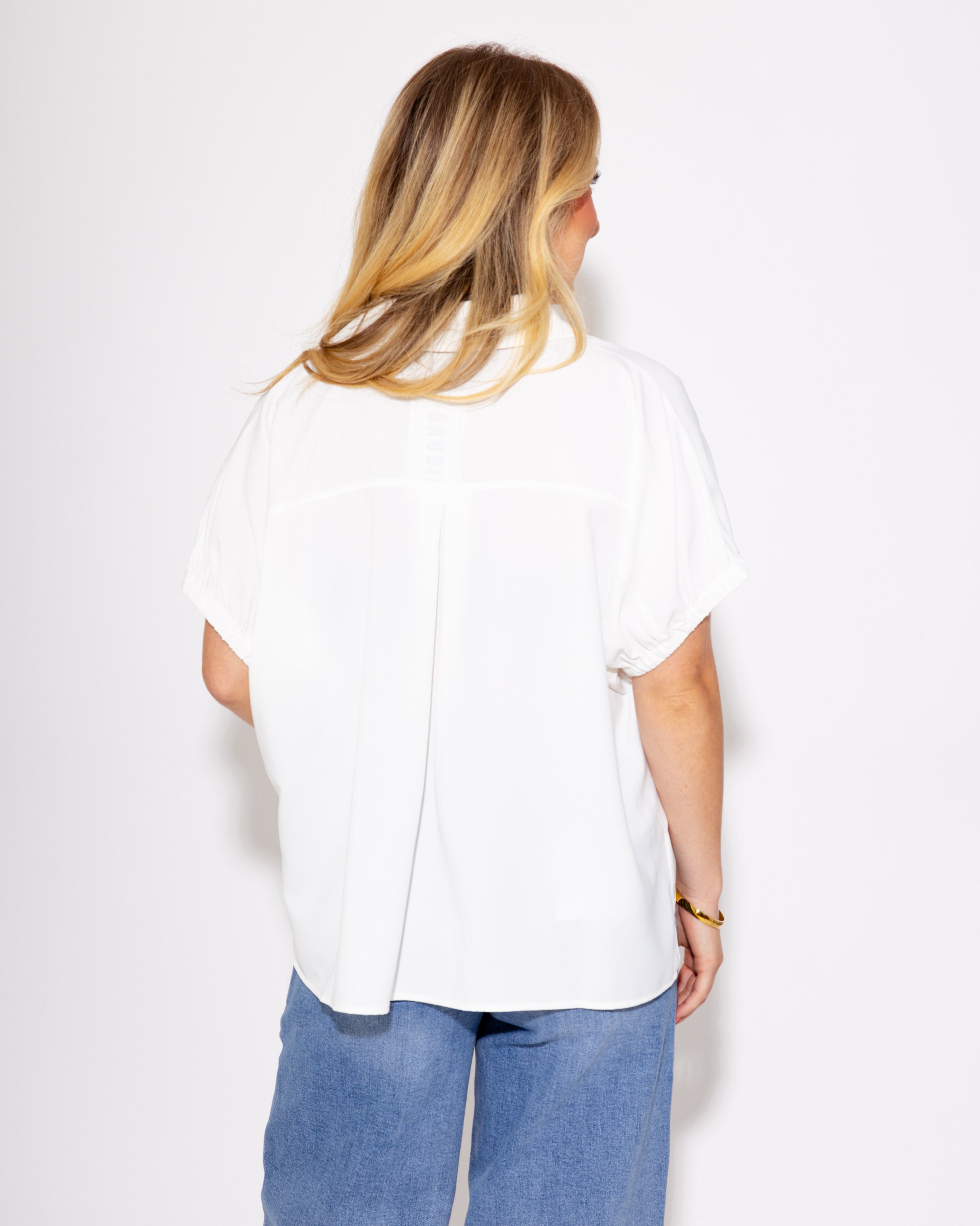 The Side Slit Statement Top in Off White