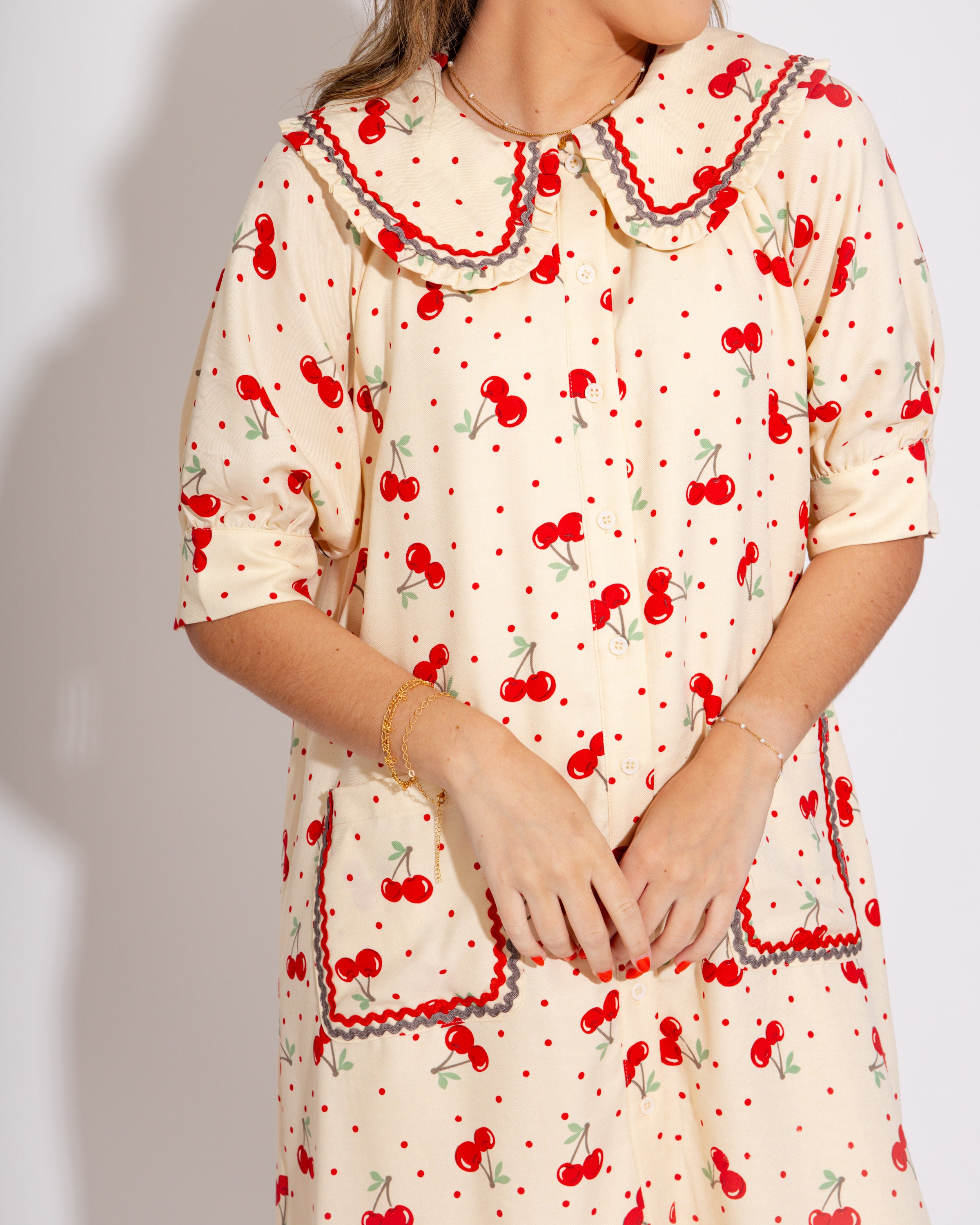 Cherry Pop Mini Button Down Dress