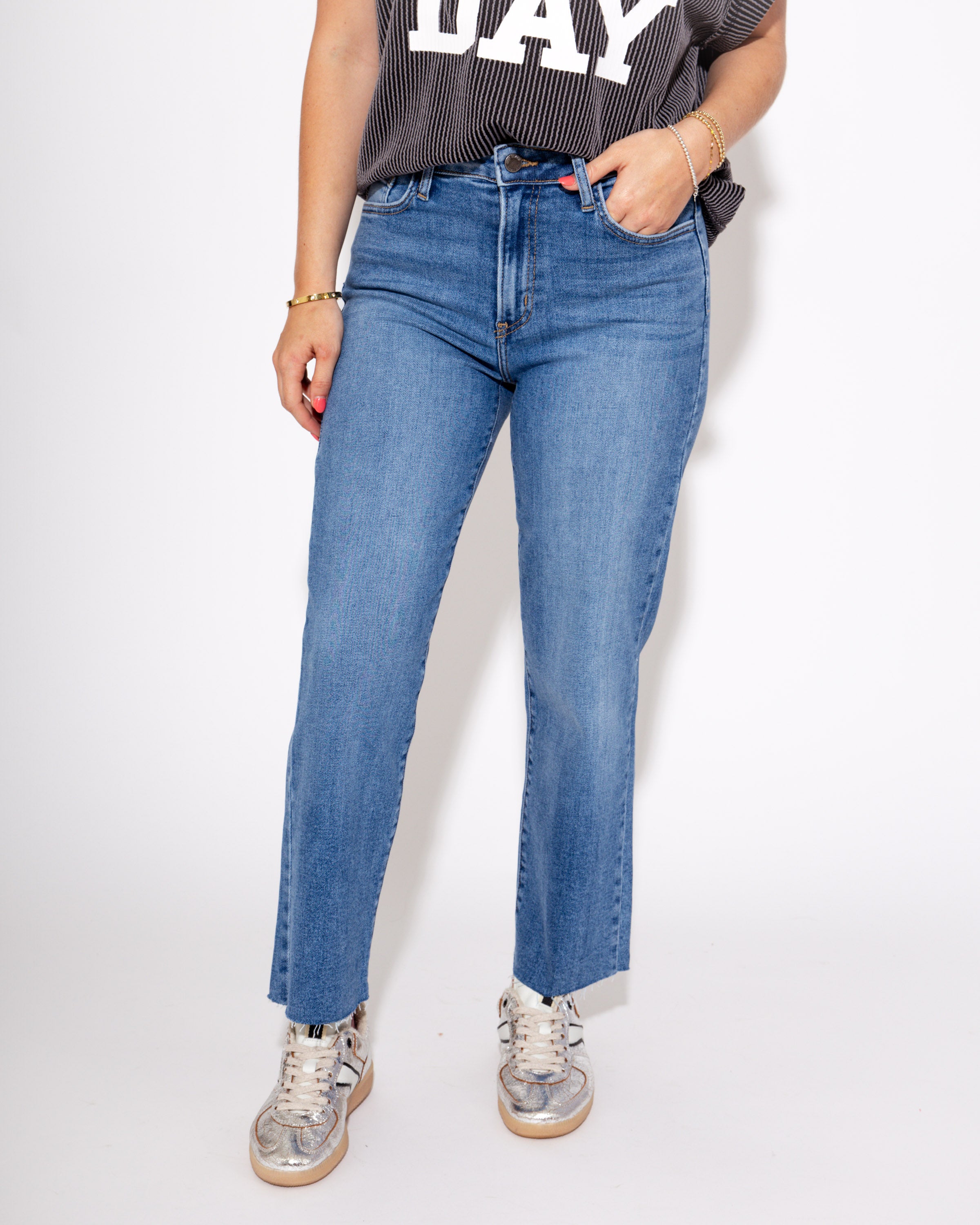 Medium Wash Classic Straight Leg Jeans