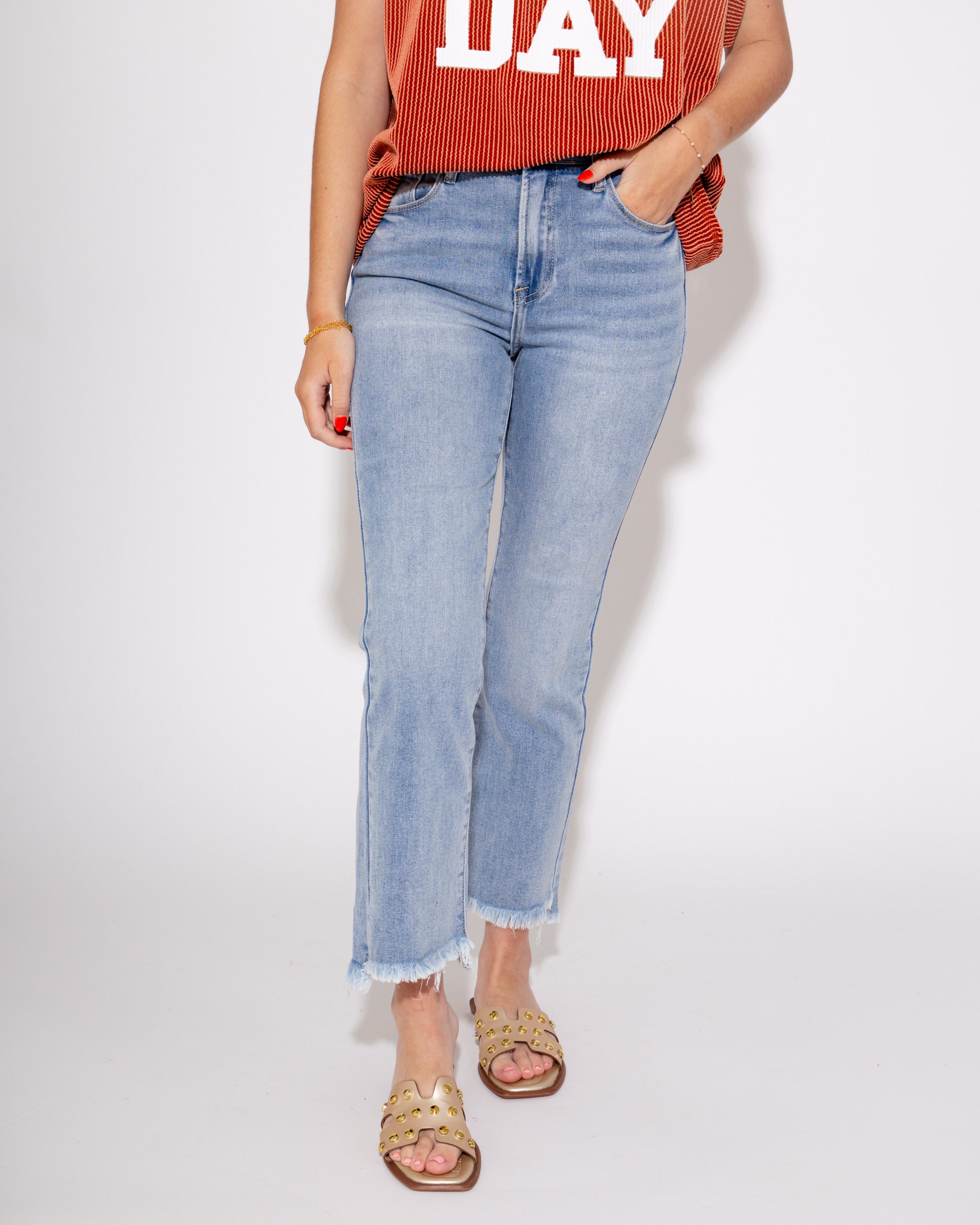 The Chic High Rise Crop Flare Jeans