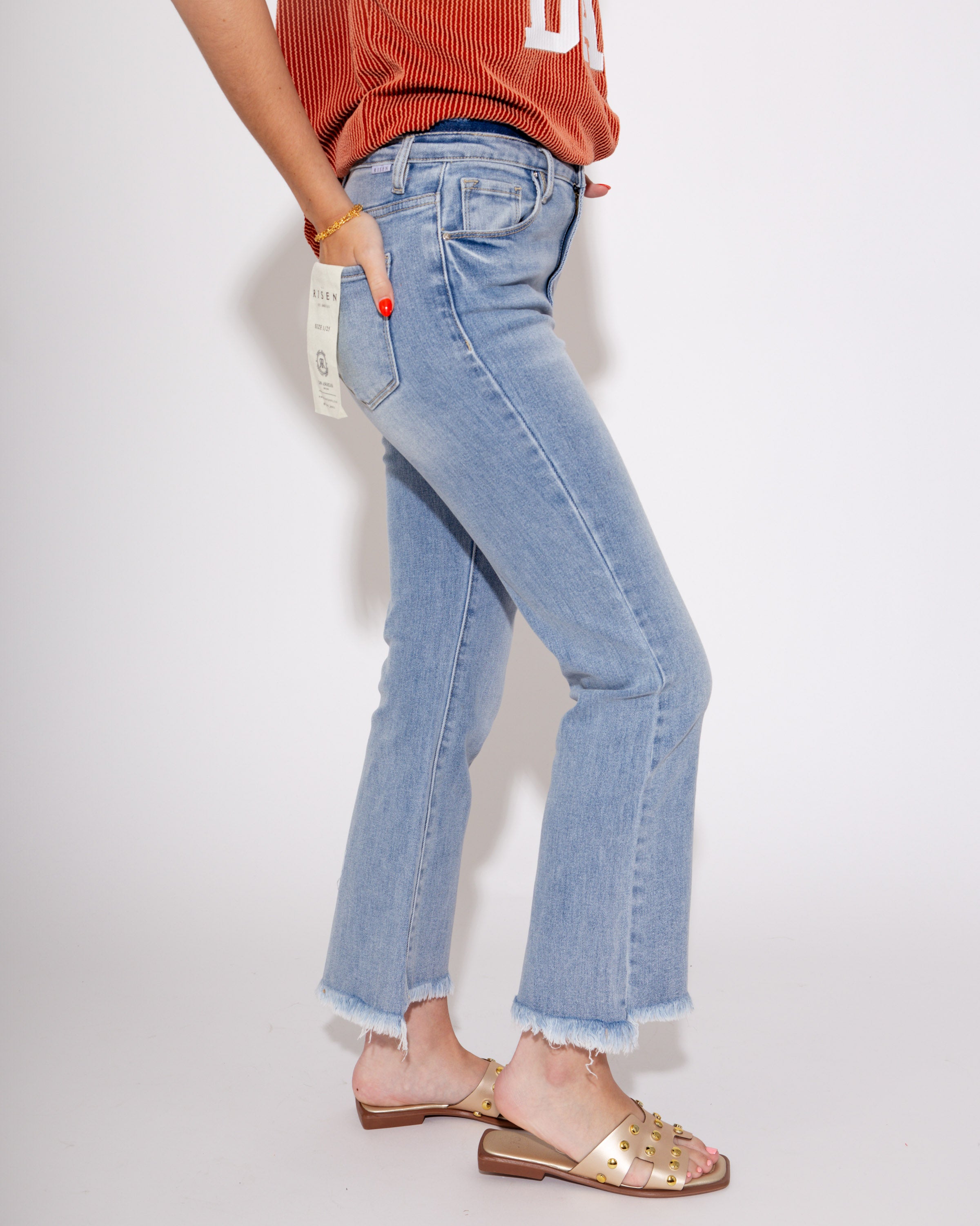 The Chic High Rise Crop Flare Jeans