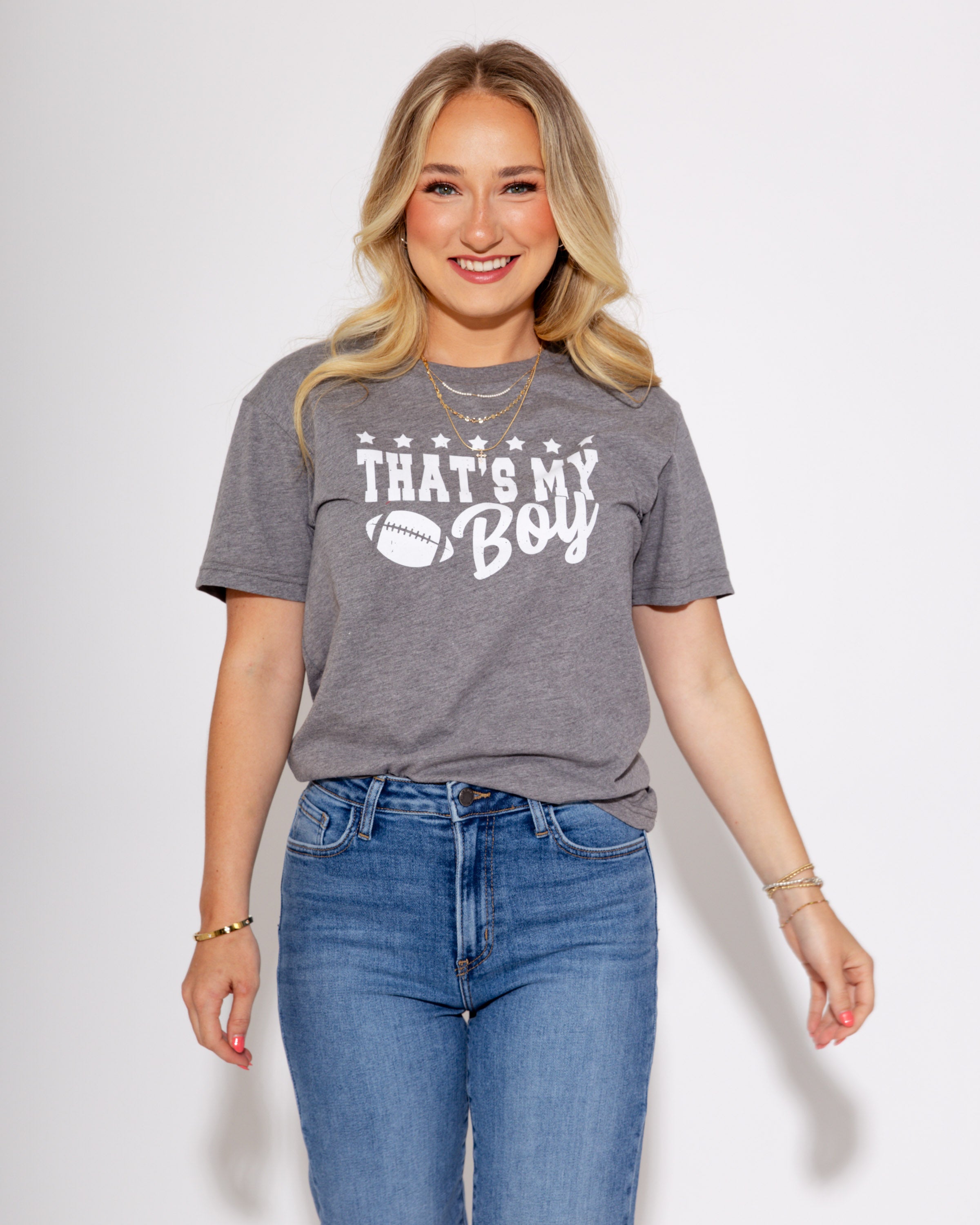 That's My Boy Tee in Graphite Heather