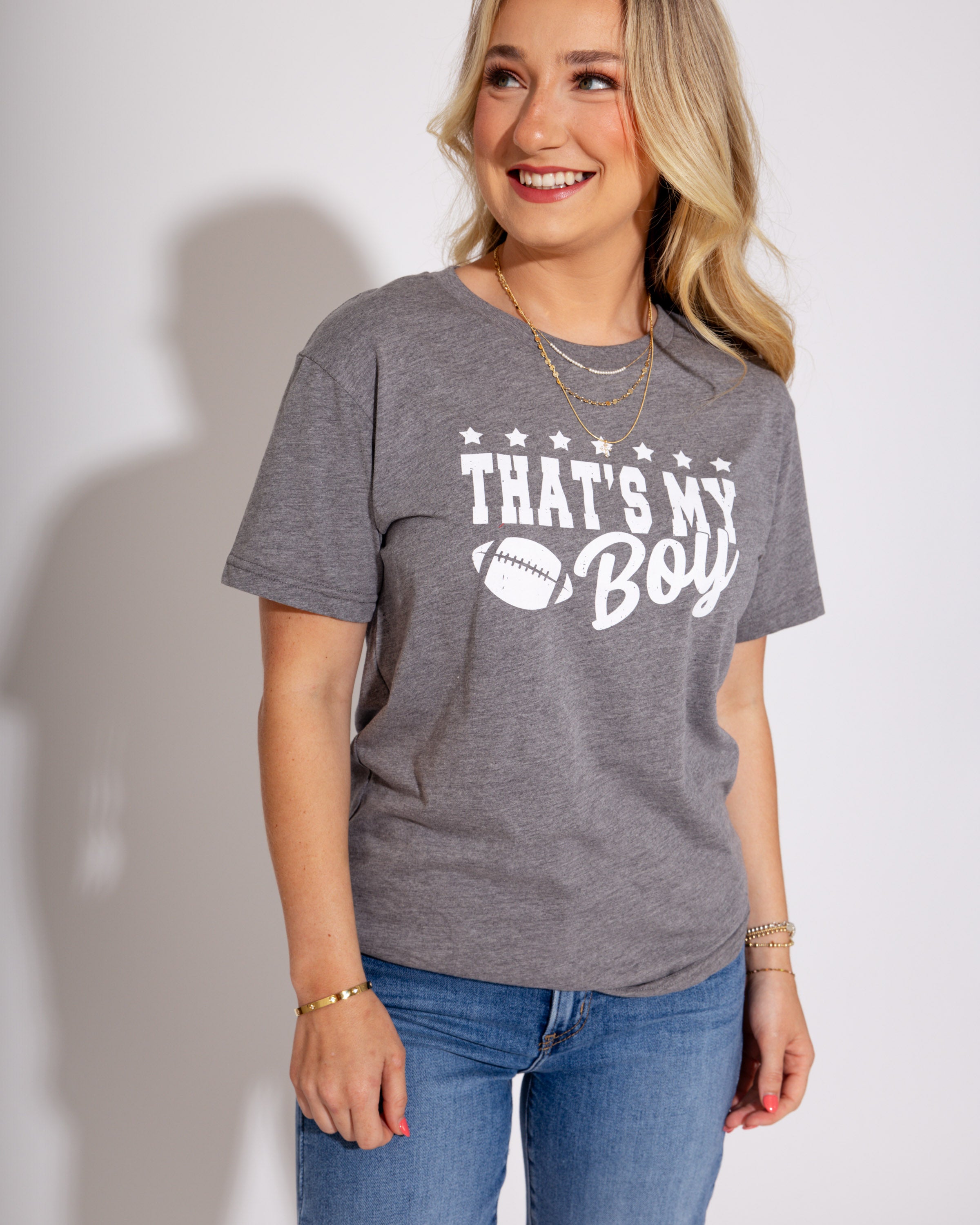 That's My Boy Tee in Graphite Heather