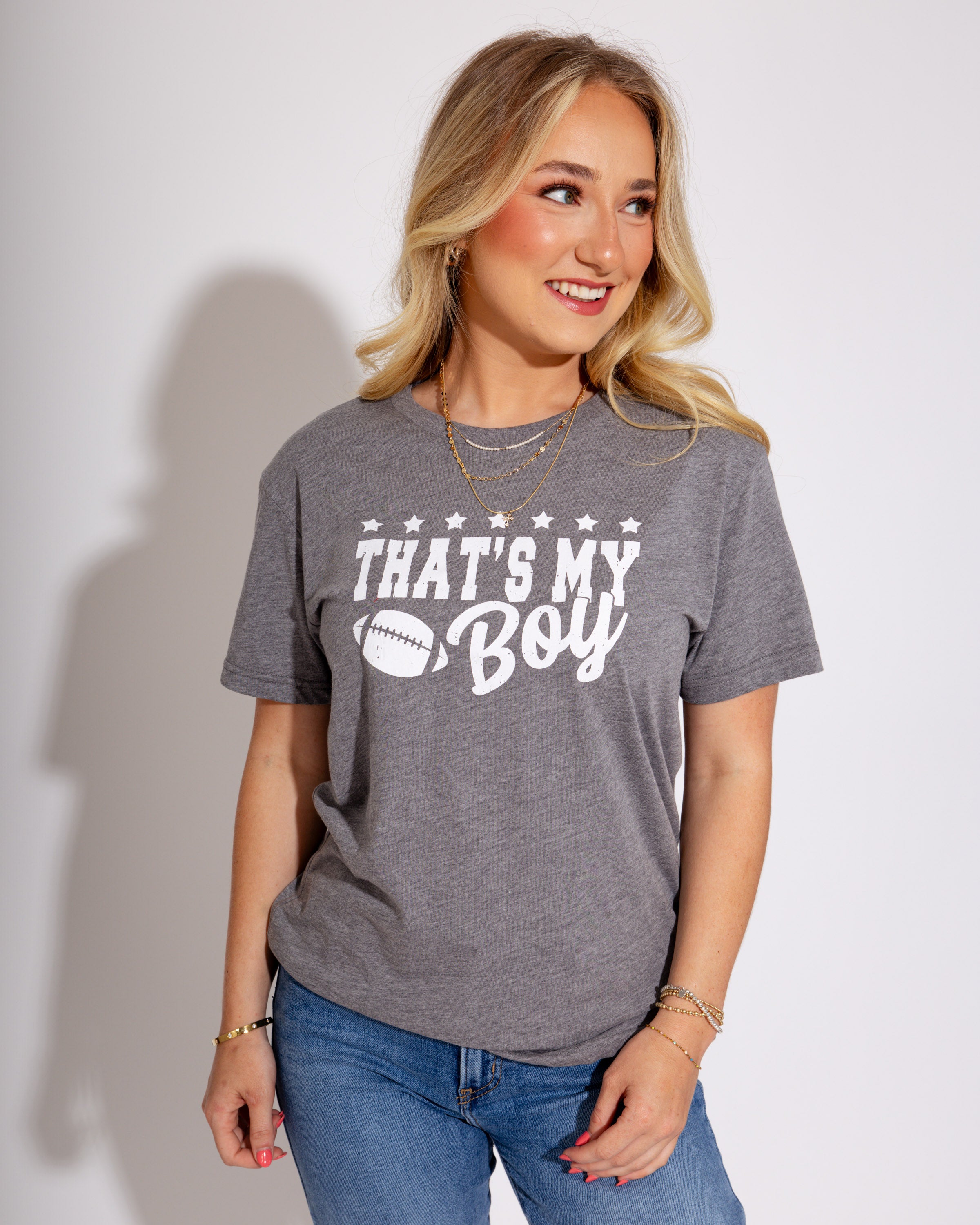 That's My Boy Tee in Graphite Heather