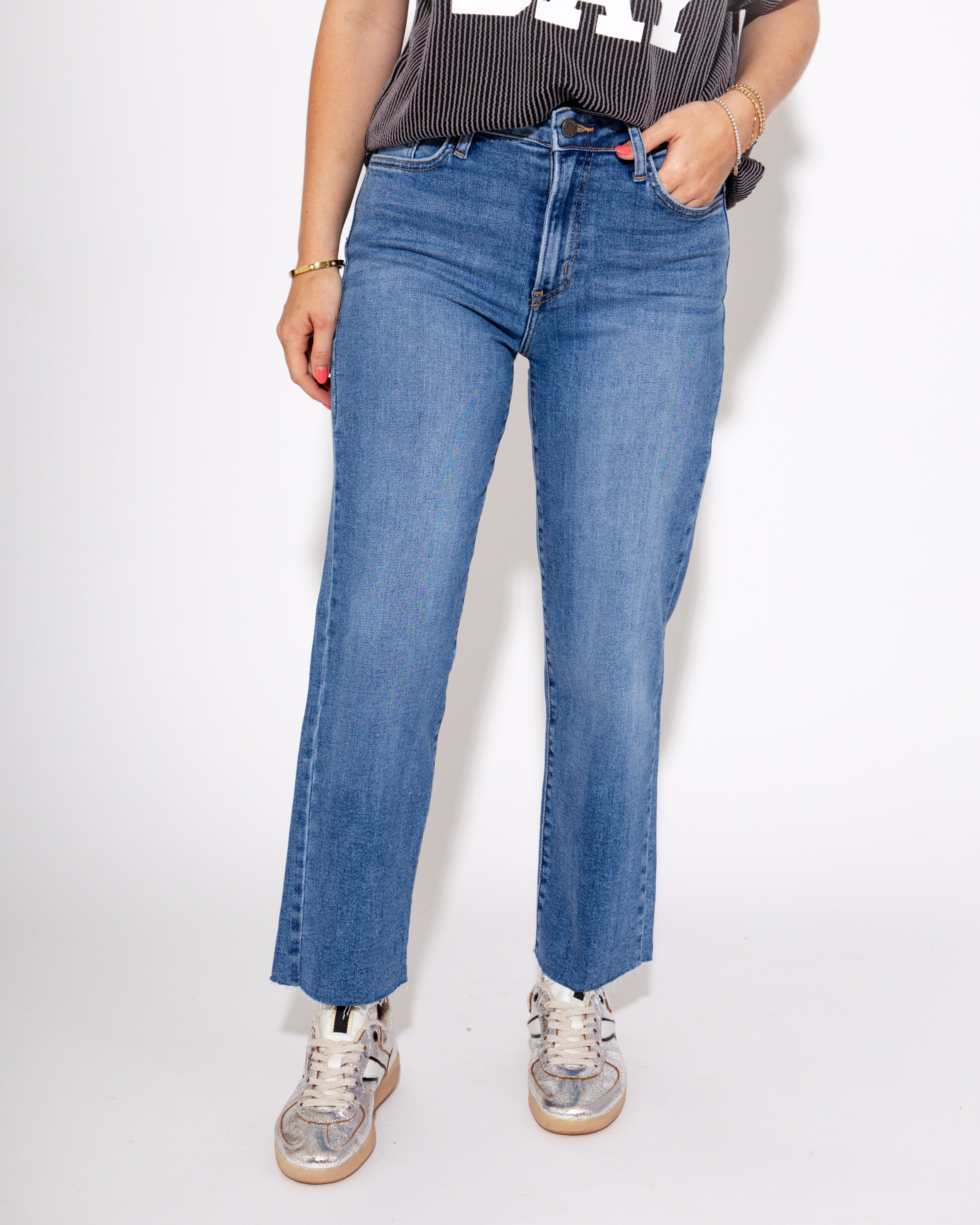 Medium Wash Classic Straight Leg Jeans