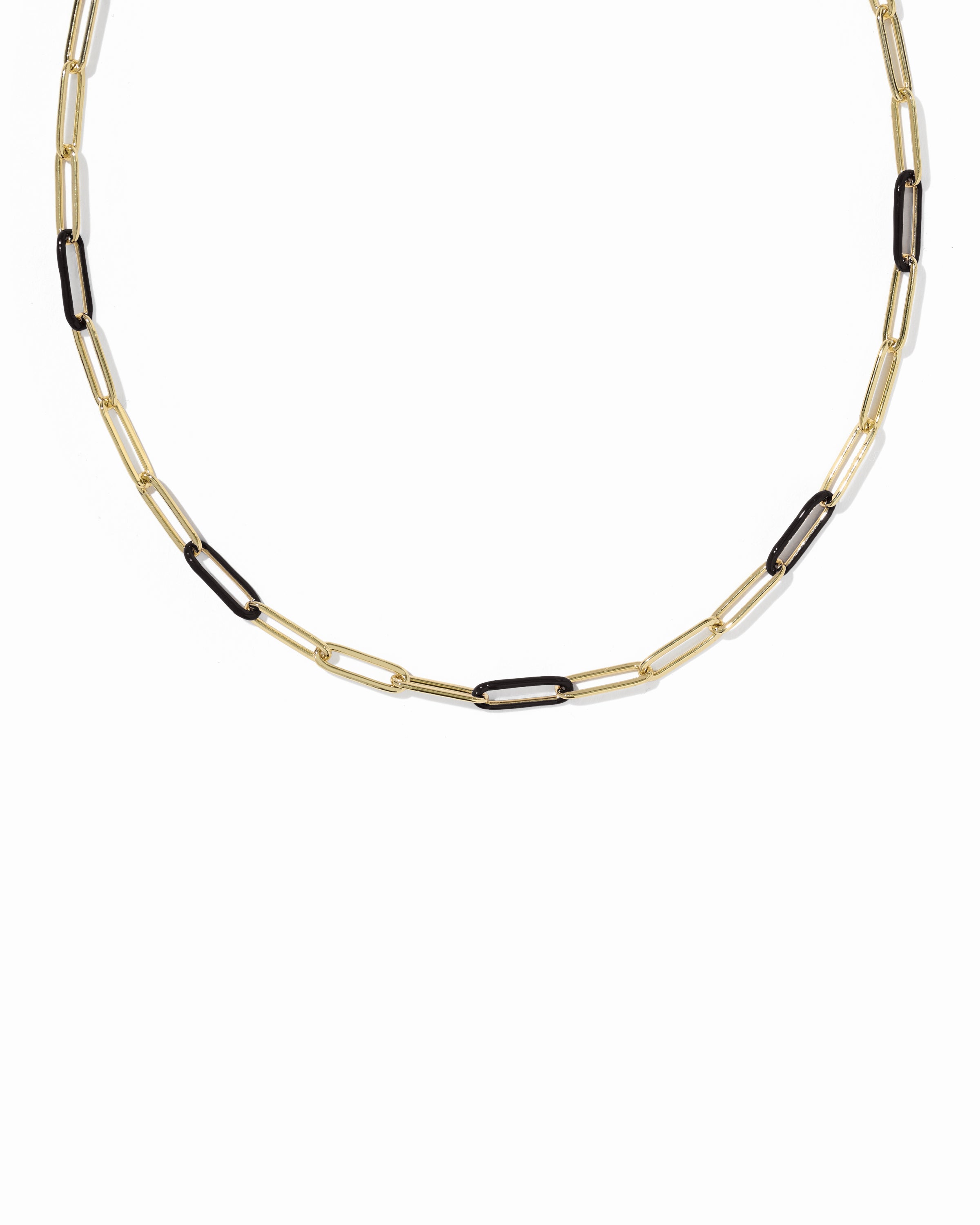 Courtney Enamel Link Gold Black Necklace