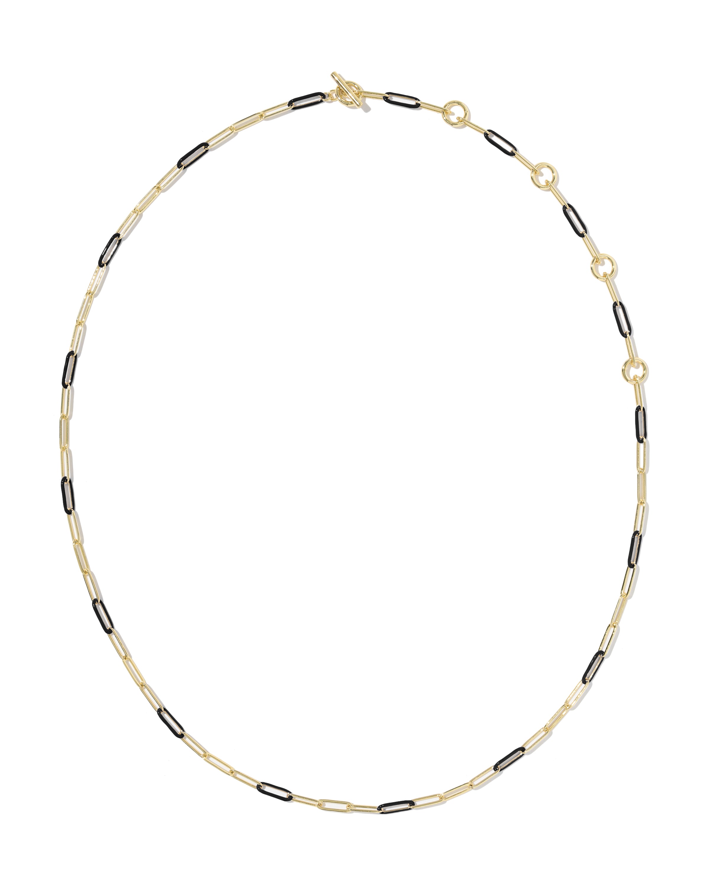 Courtney Enamel Link Gold Black Necklace