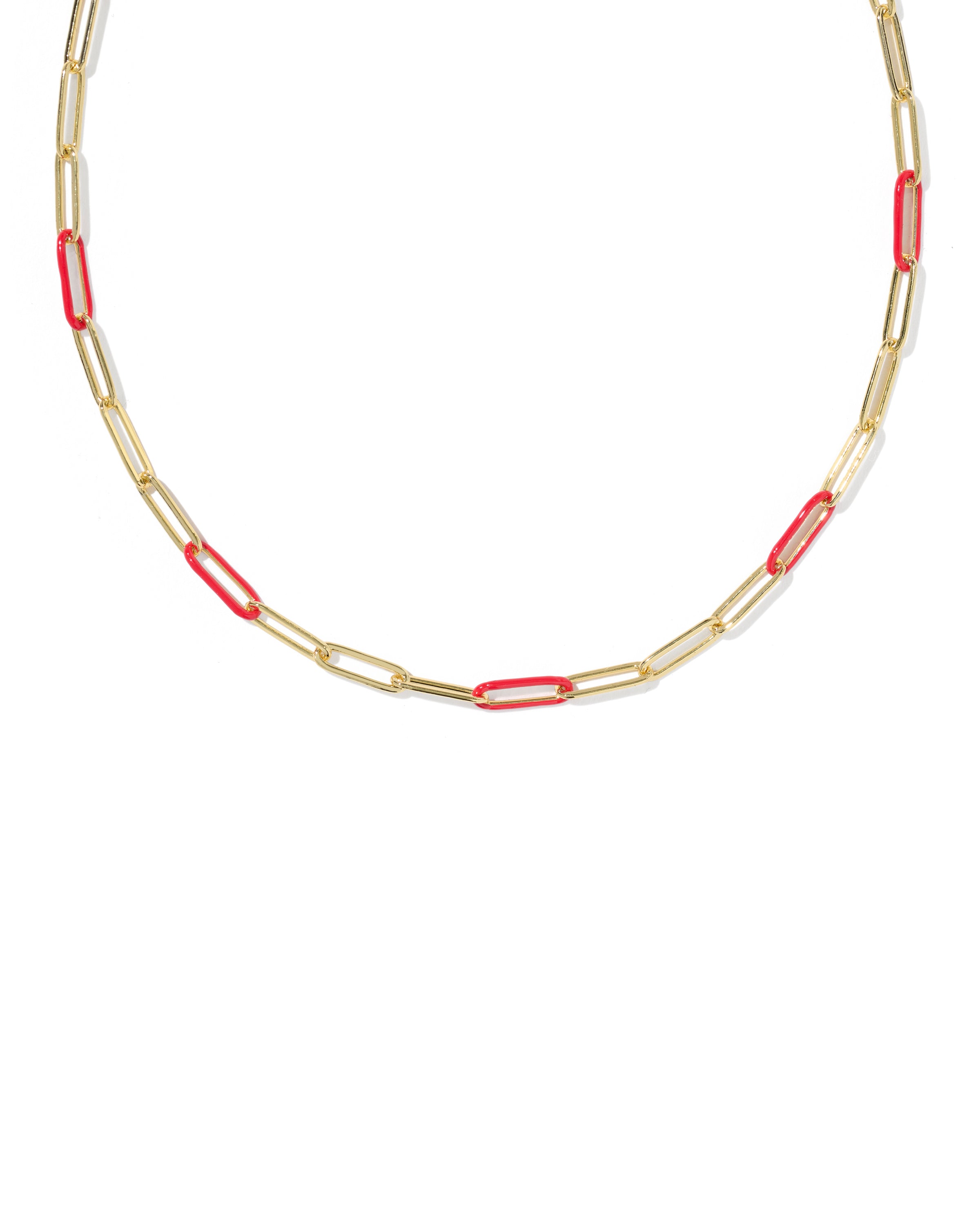 Courtney Enamel Link Gold Red Necklace