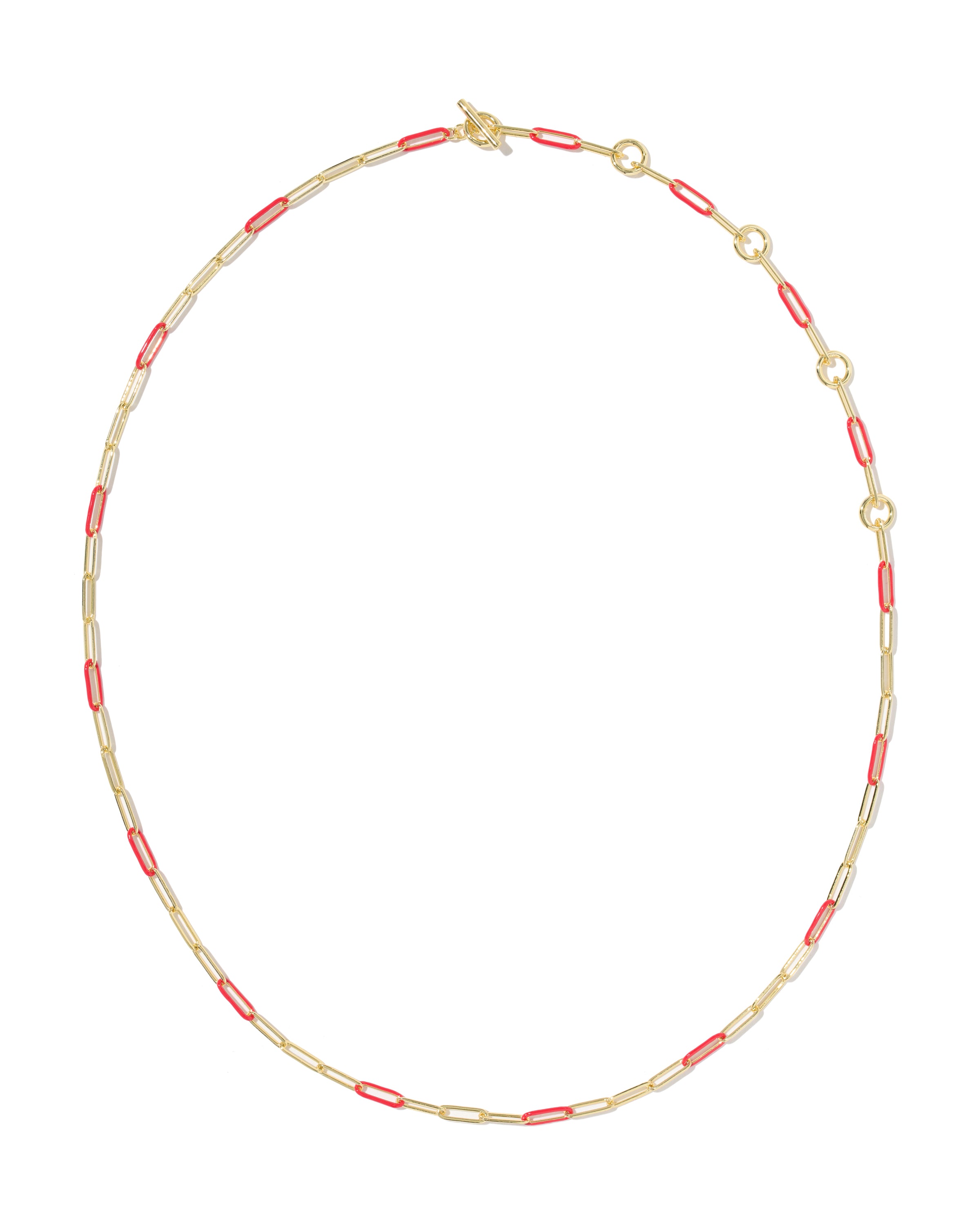 Courtney Enamel Link Gold Red Necklace
