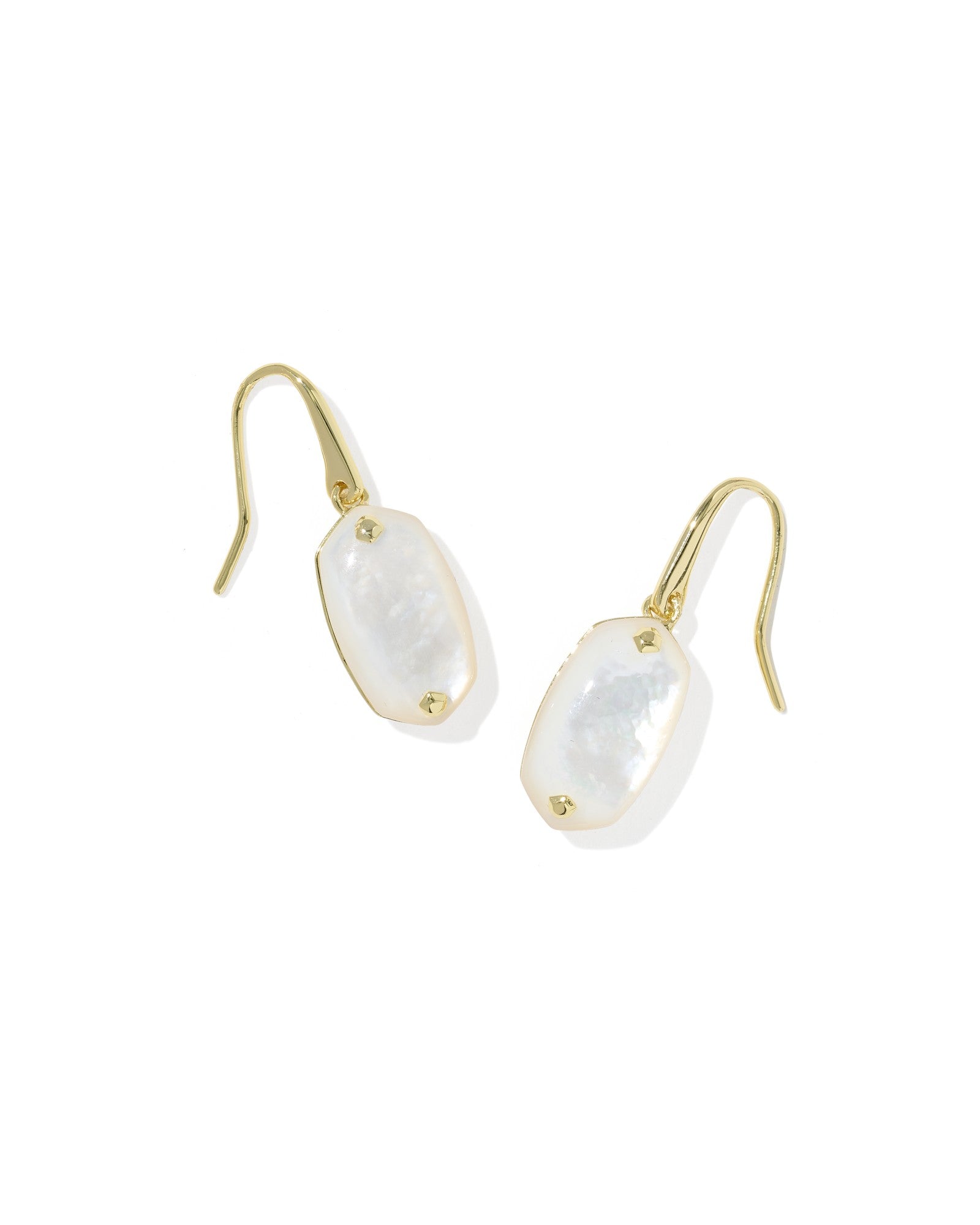 Lee Riveted Drop Earring Gold Ivory MOP