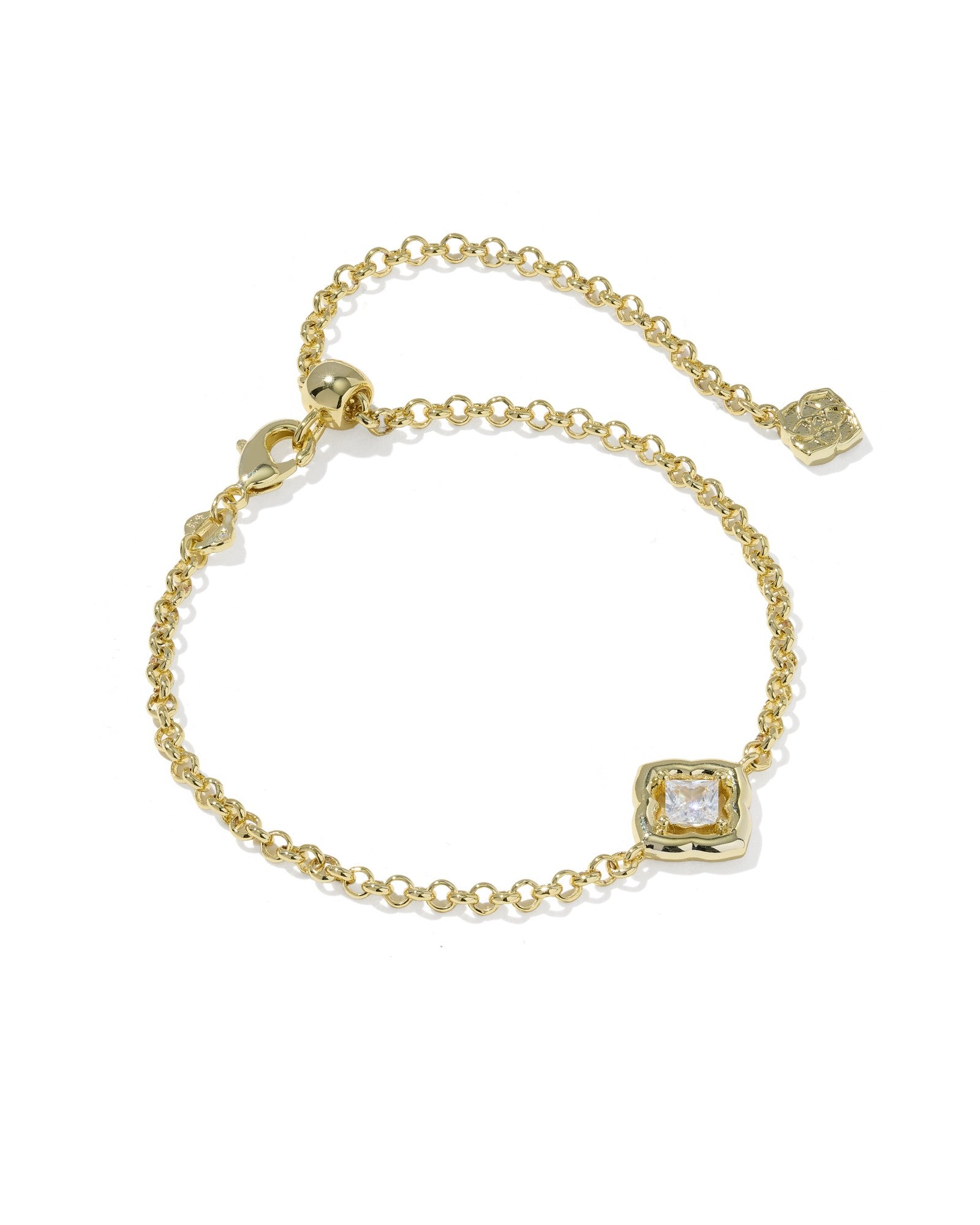 Mallory Crystal Gold Delicate Chain Bracelet