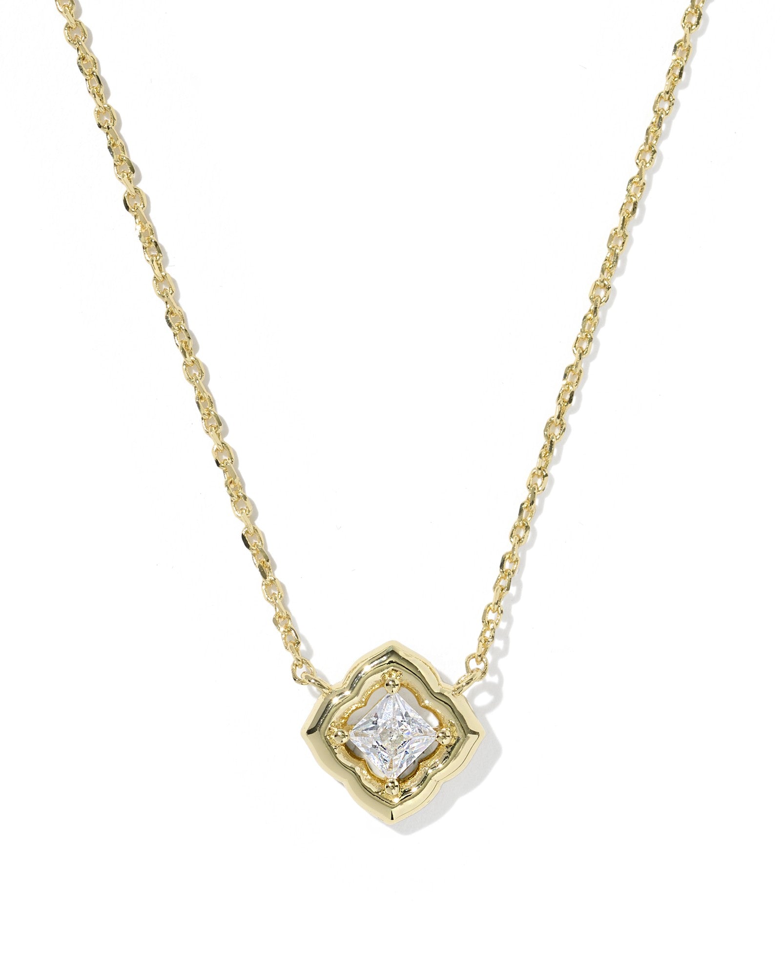 Mallory Crystal Gold Short Pendant Necklace